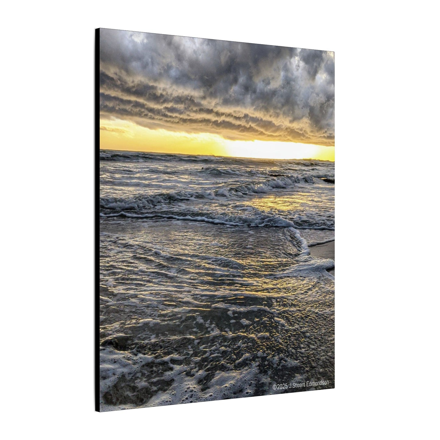Swamis Vibe Encinitas California JSE Photograph #407 Sunset Stormy Stretched Canvas Art, Beach Sunset Wall Decor, Coastal Home Decor, Seascape Print, Gift for Ocean Lovers