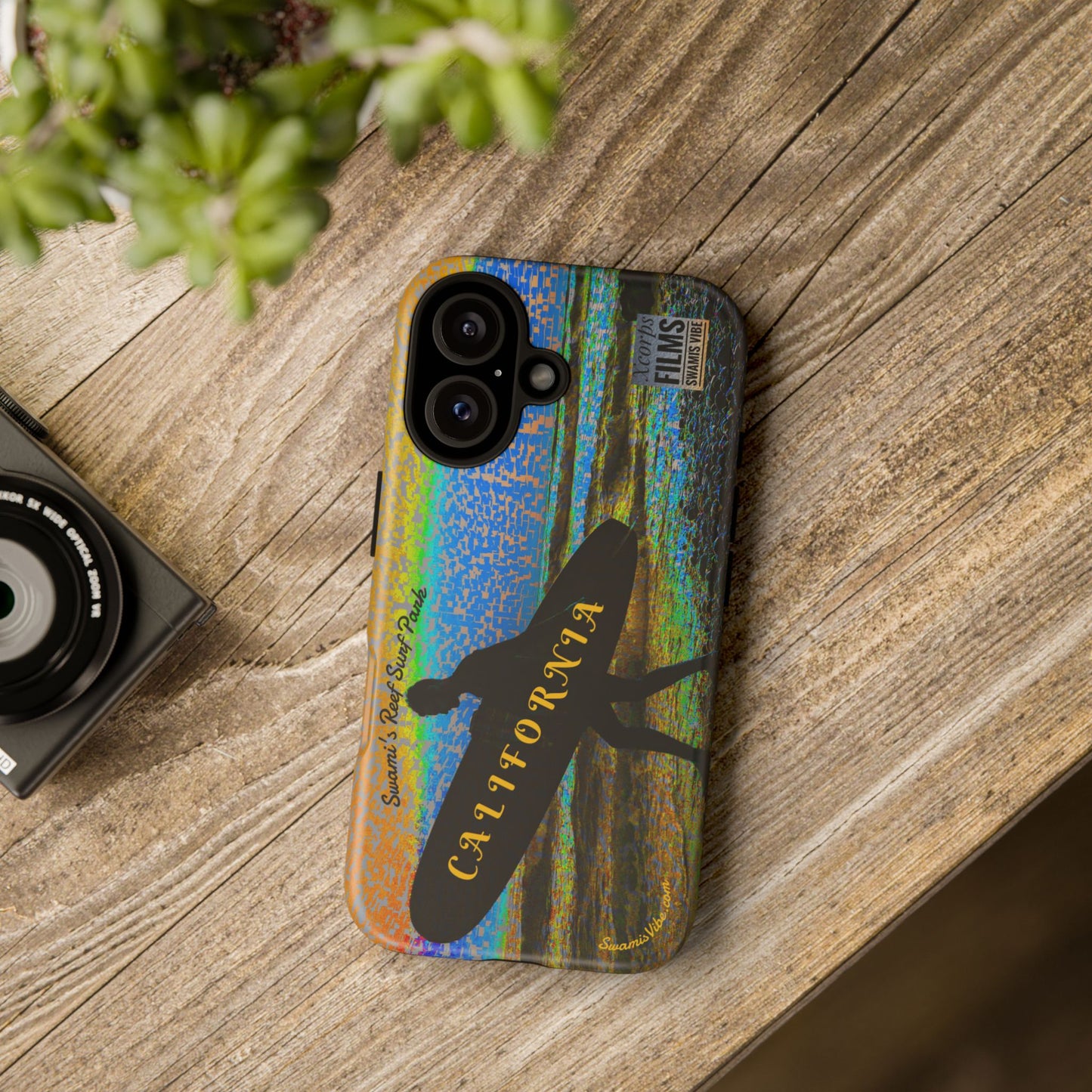 Swamis Vibe Encinitas California JSE Phone Case Designs #1 Swamis Beach Vibe California Surf Phone Case, Tropical Vibes, Ideal for Beach Lovers, Unique Gift for Summer, Vacation Accessories, Trendy Style