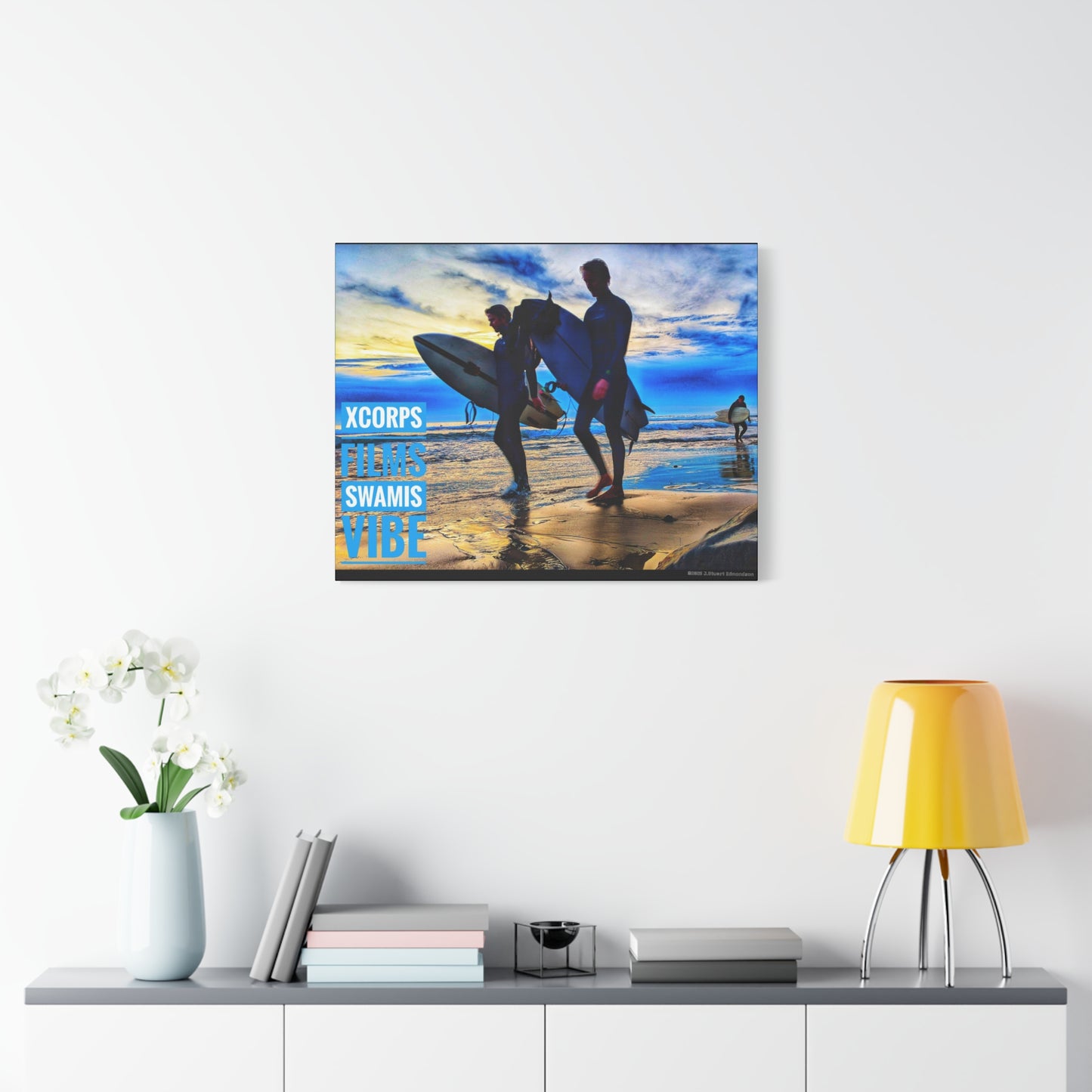 Swamis Vibe Encinitas California JSE Photograph #341 Blue Sunset Surfers Surfing Vibe Canvas Art, Beach Decor, Coastal Wall Art, Surfer Home Decor, Ocean Inspired Art, Summer Aesthetic