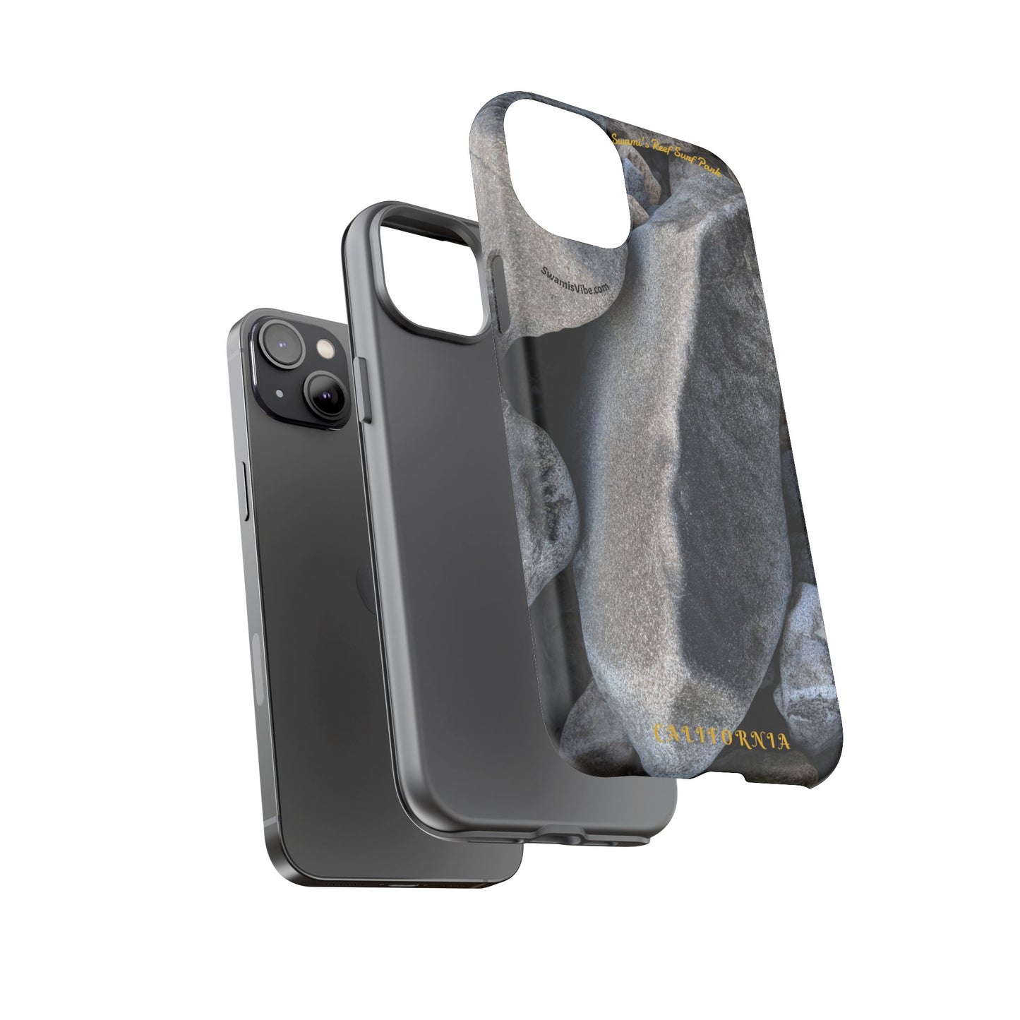 Swamis Vibe Encinitas California JSE Phone Case Designs #3. Swamis Beach Melted Rocks Durable Phone Case with Rock Design, Tough Cases for Outdoorsy Souls, Unique Gift for Nature Lovers, Perfect for Hiking and Adventure