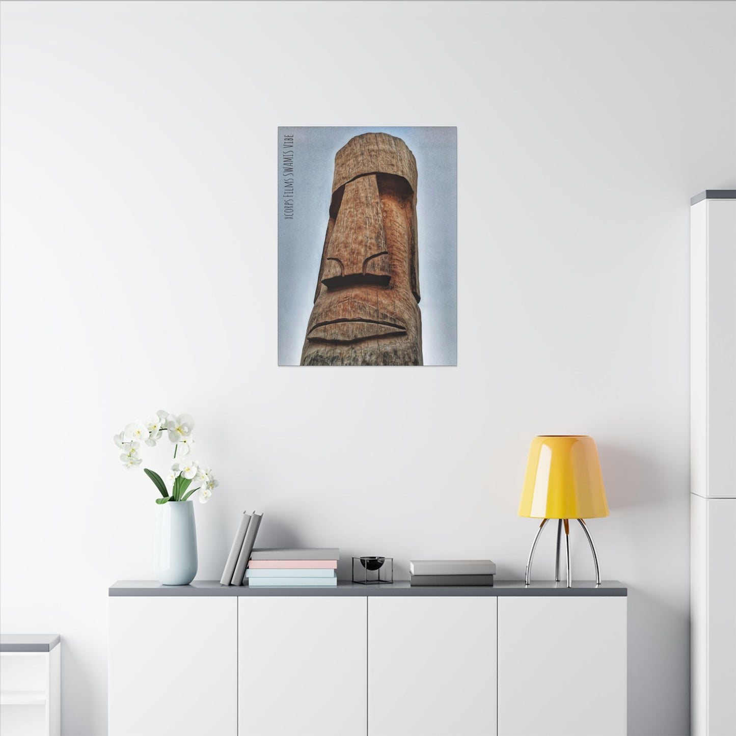 Swamis Vibe Surf Park Encinitas California JSE Photograph #500 Swamis Tiki Head Moai Statue Canvas Art Print, Wall Decor for Home, Unique Gift, Housewarming Decor, Cultural Artwork, Artistic Decor