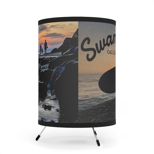 Swamis Vibe Surf and Sunsets Swamis Lamp House Light #3. Swamis Surf Tripod Lamp - Coastal Home Decor, Beach House Accent Light, Relaxing Vibe, Unique Gift for Decor Lovers, Modern Lighting