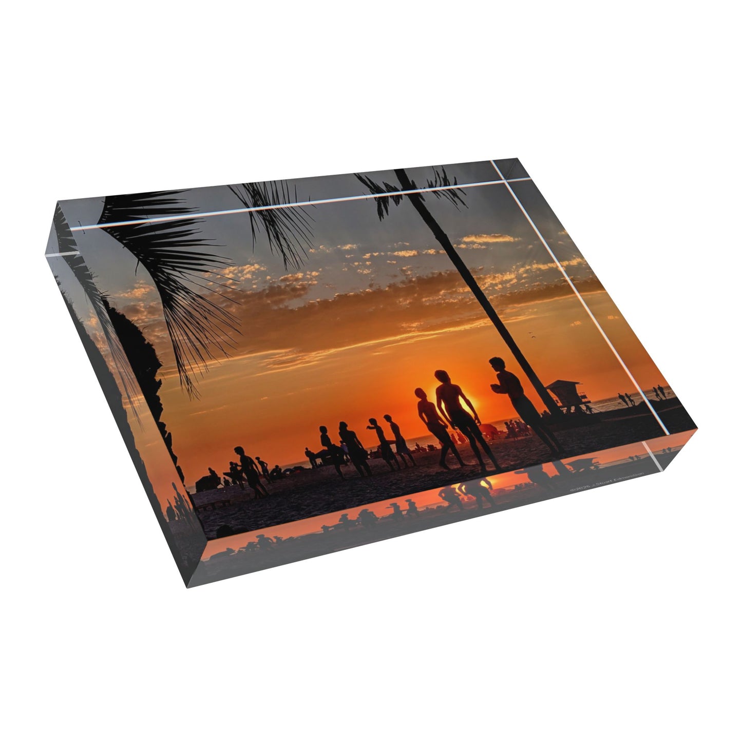 Swamis Vibe Surf and Sunsets - Moonlight Beach sunset Photo Block | Home Décor, Photography Display, Gift for Beach Lovers, Beach House Accent, Wedding Gift