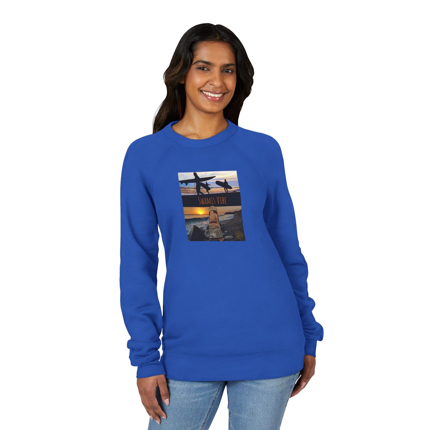 Swamis Vibe Raglan Unisex Sweatshirt — Encinitas Surf Sunset Crew