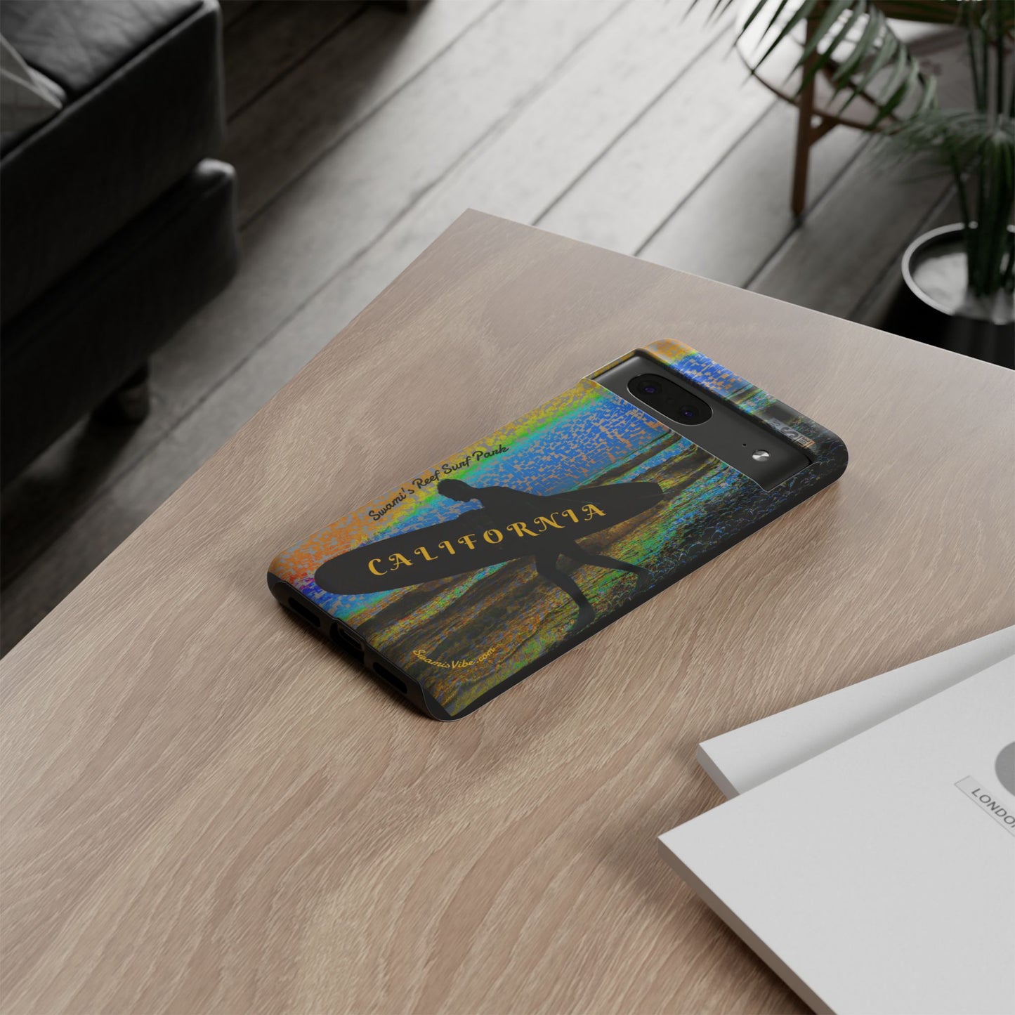 Swamis Vibe Encinitas California JSE Phone Case Designs #1 Swamis Beach Vibe California Surf Phone Case, Tropical Vibes, Ideal for Beach Lovers, Unique Gift for Summer, Vacation Accessories, Trendy Style