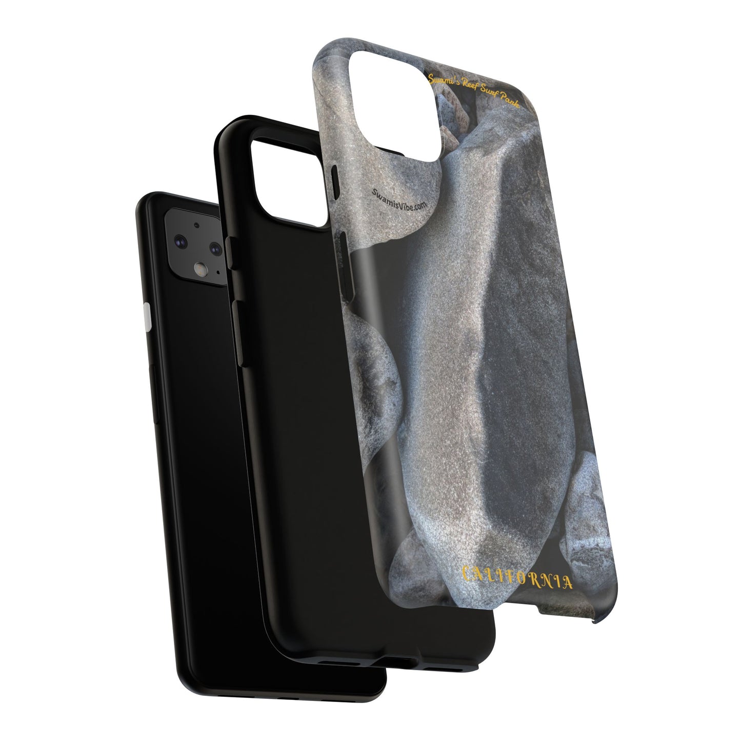 Swamis Vibe Encinitas California JSE Phone Case Designs #3. Swamis Beach Melted Rocks Durable Phone Case with Rock Design, Tough Cases for Outdoorsy Souls, Unique Gift for Nature Lovers, Perfect for Hiking and Adventure