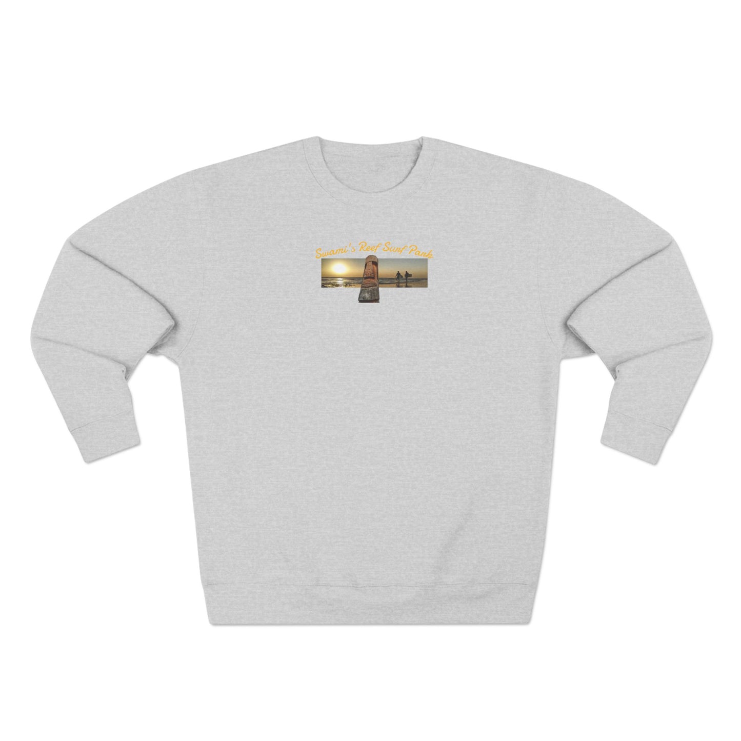 Swamis Vibe Encinitas California JSE Designs #1. Custom Designed Swamis Surf Park Crewneck Unisex Sweatshirt - Beautiful  Surfing Beach Sunset California Coast