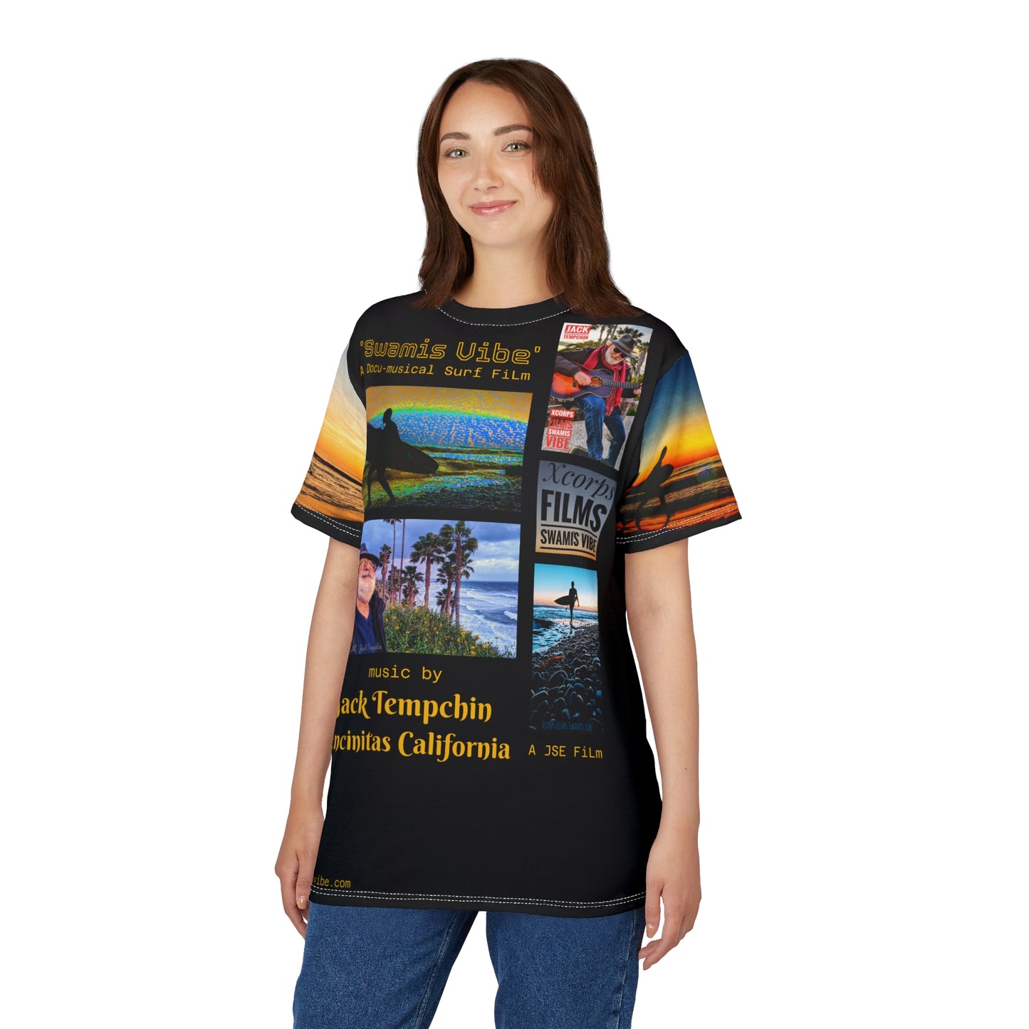 Swamis Vibe Encinitas California JSE Designs #614 Jack Tempchin Music Swamis Vibe Film Unisex Tee Shirt Beachwear, Music Event Shirt, Summer Gift, Coastal Style