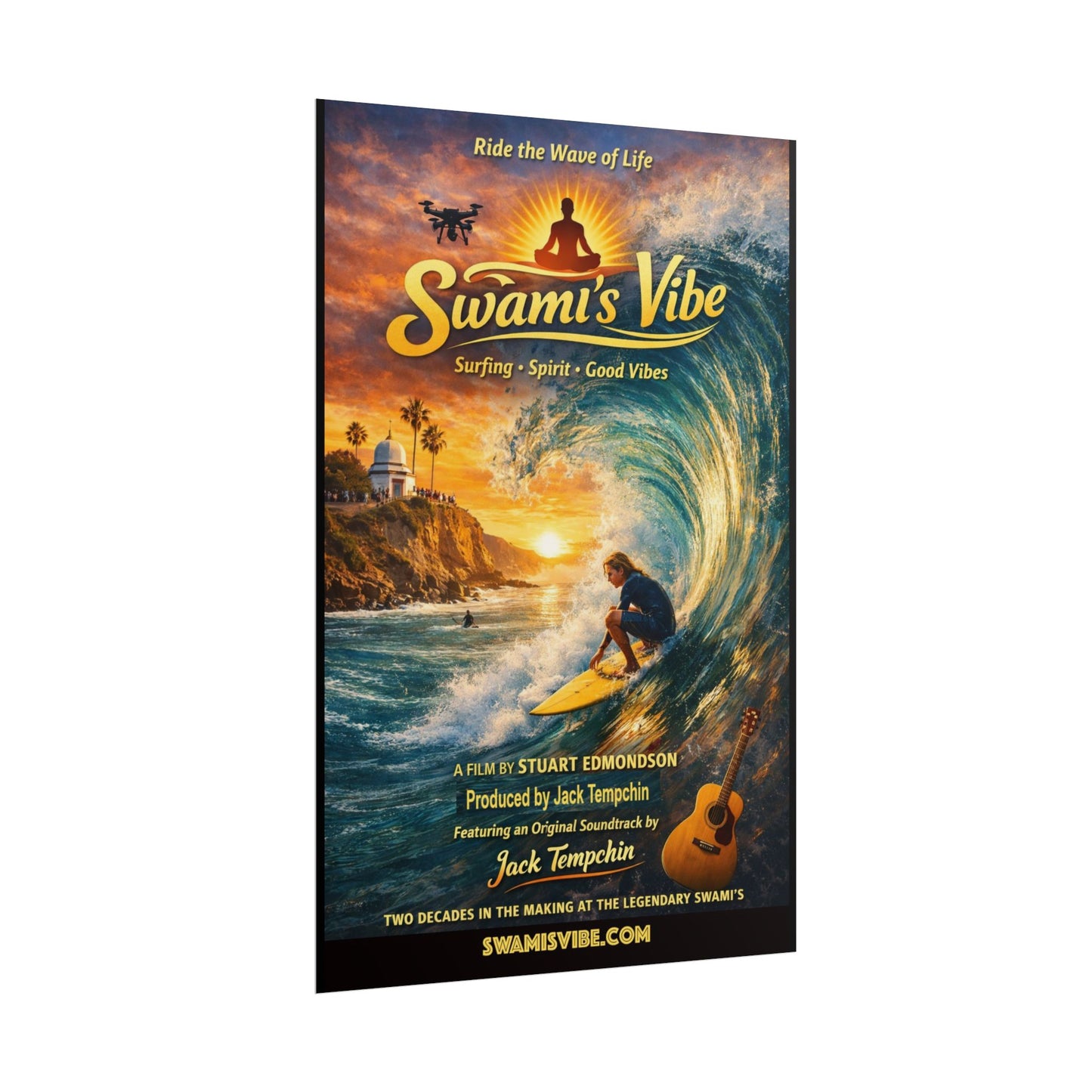 Swamis Sunset Wave Rider Poster – Swamis Vibe Film Sunset Wall Art 20x30 Poster