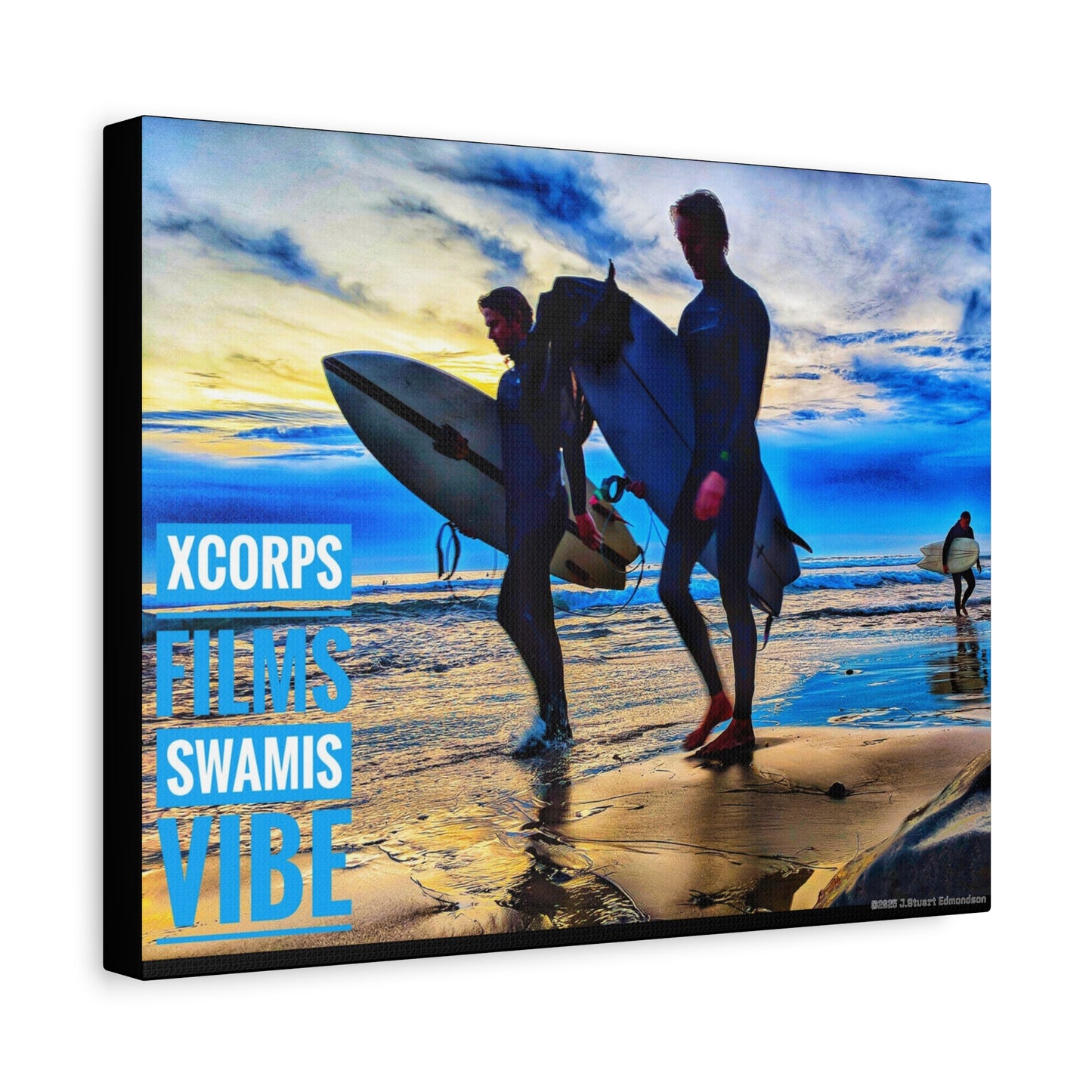 Swamis Vibe Encinitas California JSE Photograph #341 Blue Sunset Surfers Surfing Vibe Canvas Art, Beach Decor, Coastal Wall Art, Surfer Home Decor, Ocean Inspired Art, Summer Aesthetic