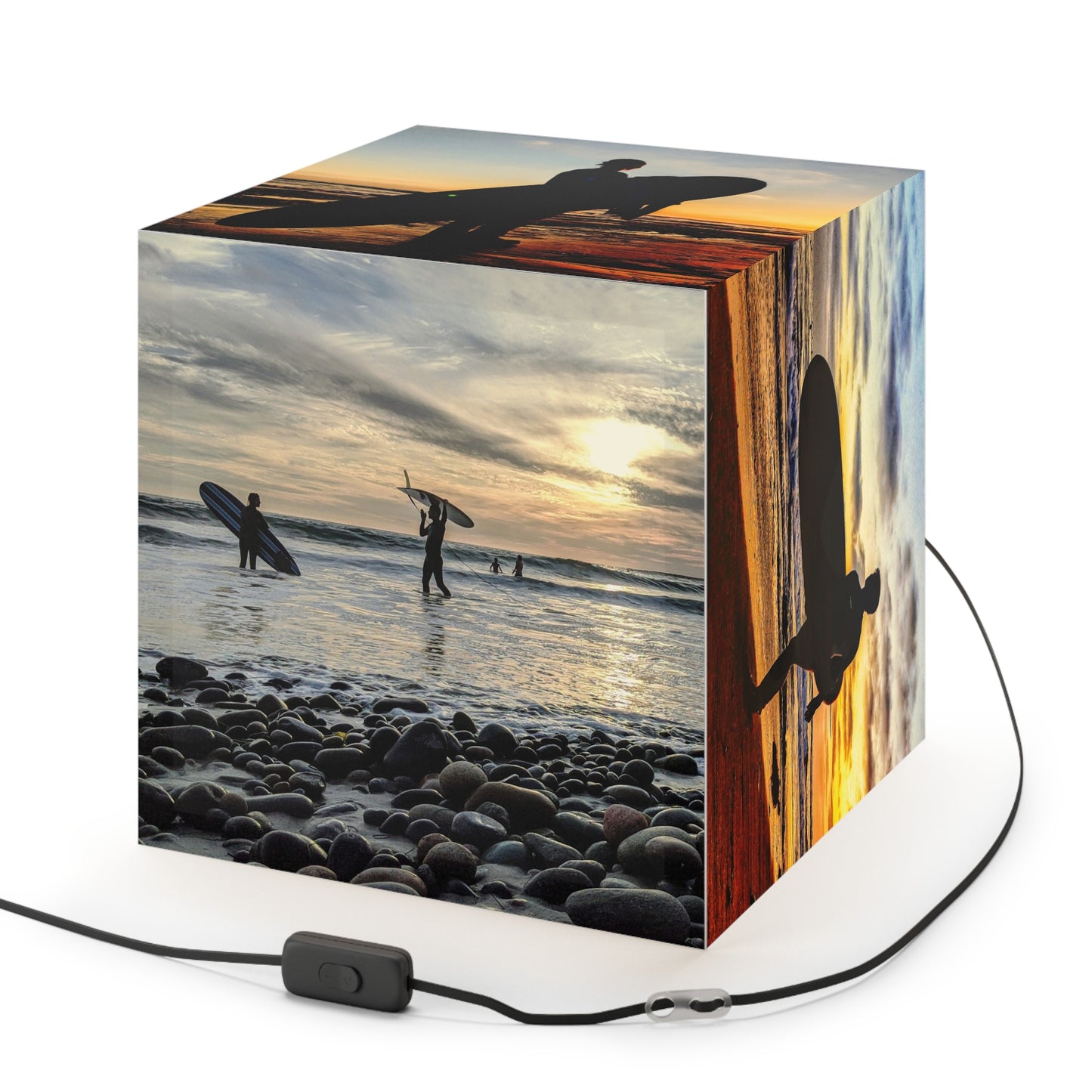 Swamis Vibe Surf and Sunsets CUBE Lamp #4 home, office lighting, surfing lamp, surfers light,