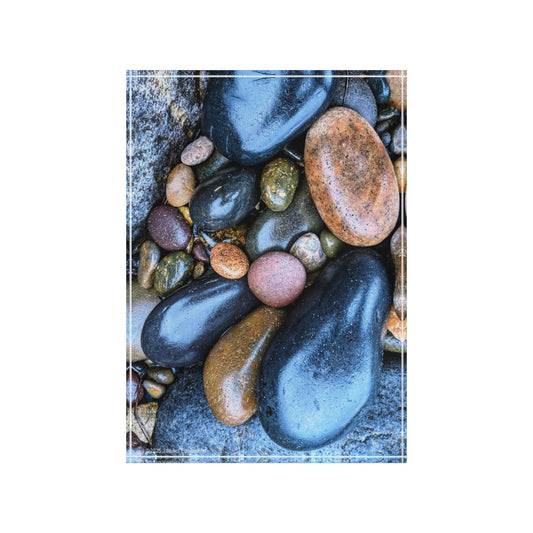 Swamis Vibe Surf and Sunsets Gallery Presents Swamis River Rock Mix #331 3D Photo Block Nature-Inspired Photo Block Display, Rock Decor, Home Aesthetic, Gift for Nature Lovers, Zen Decoration, Coastal Vibes