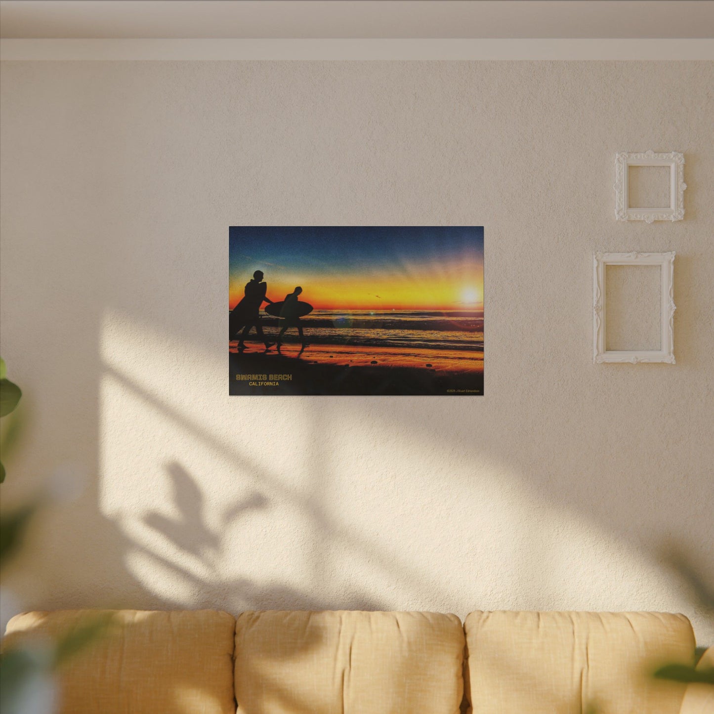 Swamis Vibe Encinitas California JSE Photograph #115 Spirited Swamis Surfers Sunset Sunset Surfing Matte Canvas Print, Surfer Wall Art, Beach Home Decor, Gift for Surf Lovers, Coastal Living, Ocean Art