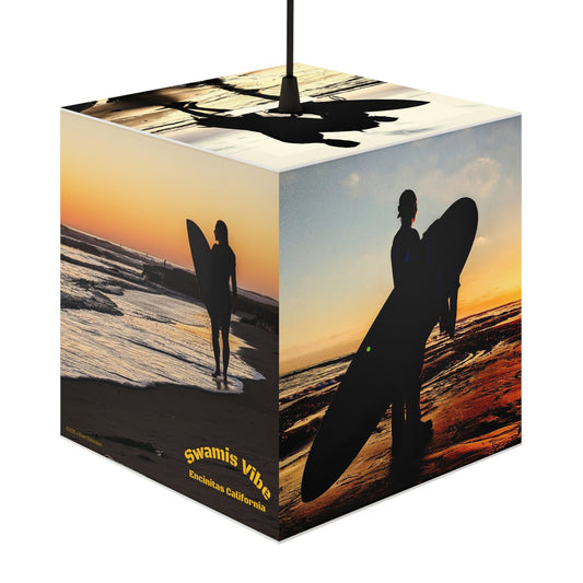 Swamis Vibe Surf and Sunsets CUBE Lamp #4 home, office lighting, surfing lamp, surfers light,
