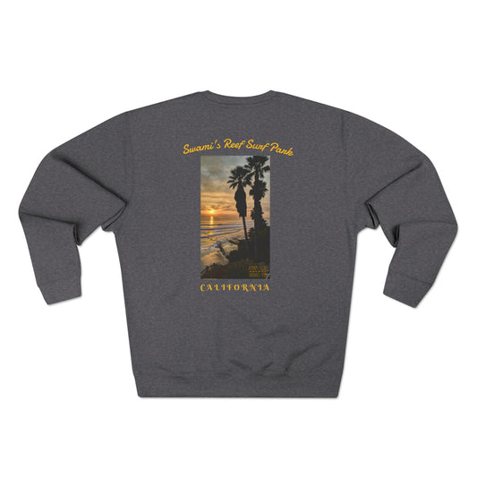 Swamis Vibe Encinitas California JSE Designs #1. Custom Designed Swamis Surf Park Crewneck Unisex Sweatshirt - Beautiful  Surfing Beach Sunset California Coast