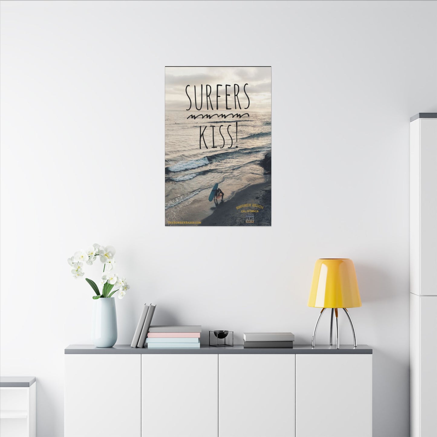 Swamis Vibe Encinitas California JSE Photograph #217 Surfers Kiss Ocean-Inspired Canvas Wall Art, Surf Decor, Beach Lover Gift, Coastal Home Decor, Matt Box Canvas