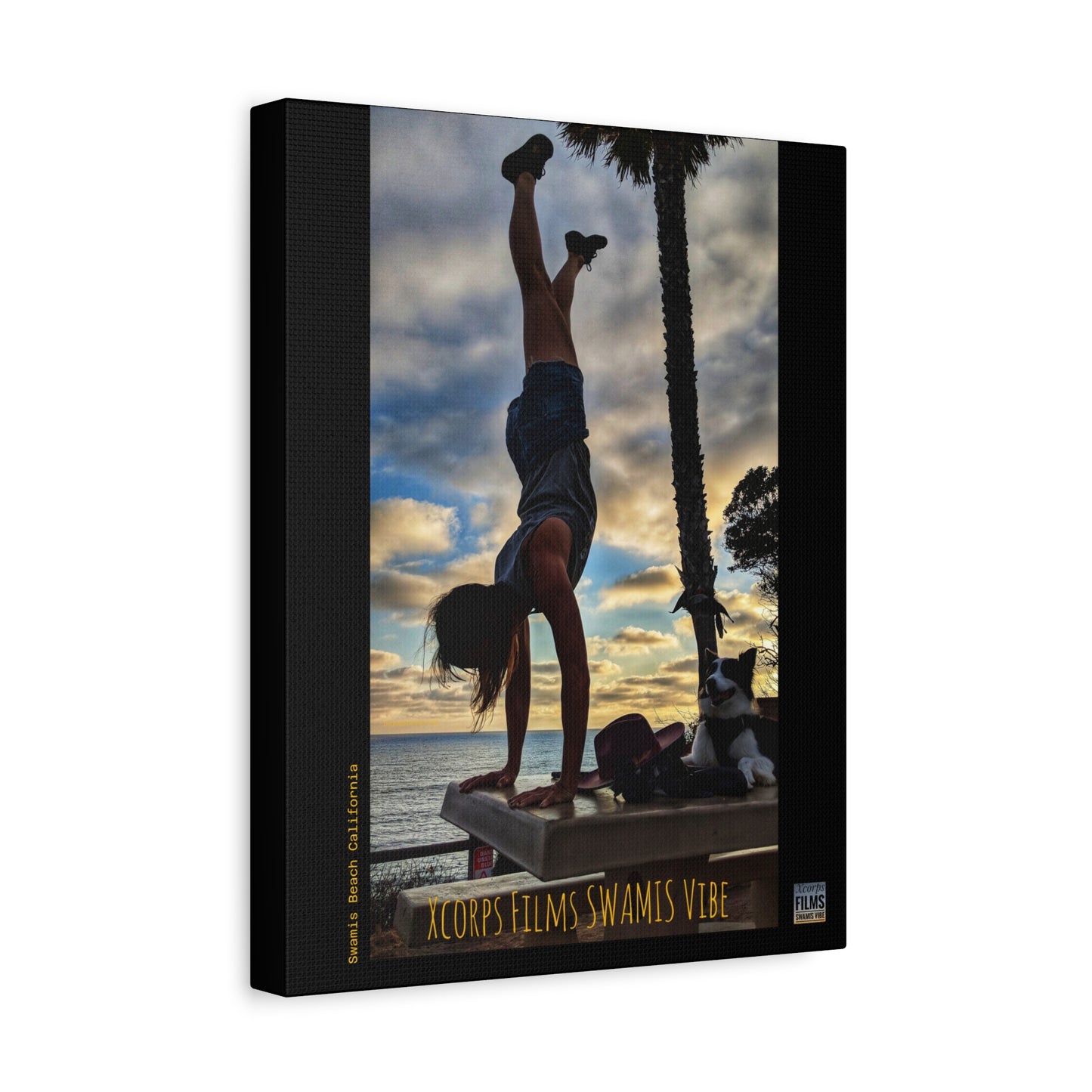 Swamis Vibe Encinitas California JSE Designs #2. Handstand Swami's Beach Canvas Print | Beach Wall Art, Home Decor, Inspirational Gift, Coastal Artwork, Photography Decor