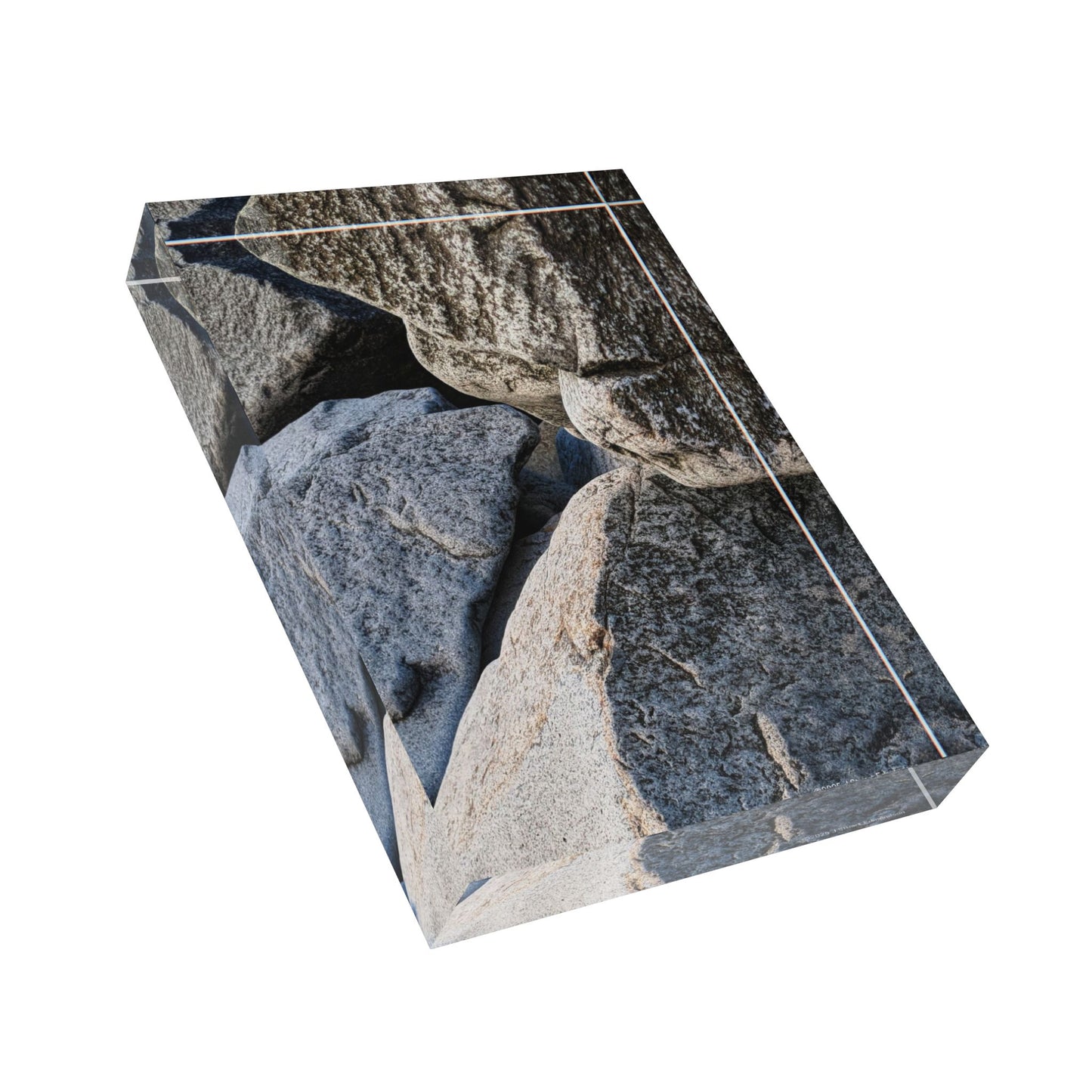 Swamis Beach Melted Rocks on the Beach 25 Miles North of San Diego California Solid Acrylic Photo Block -