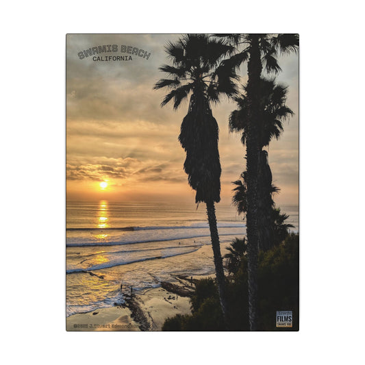 Swamis Vibe Encinitas California JSE Photograph #259 Swamis Winter Sunset Canvas Wall Art, Coastal Home Decor, Beach Vibes, Room Aesthetic, California Sunset, Gift for Ocean Lovers