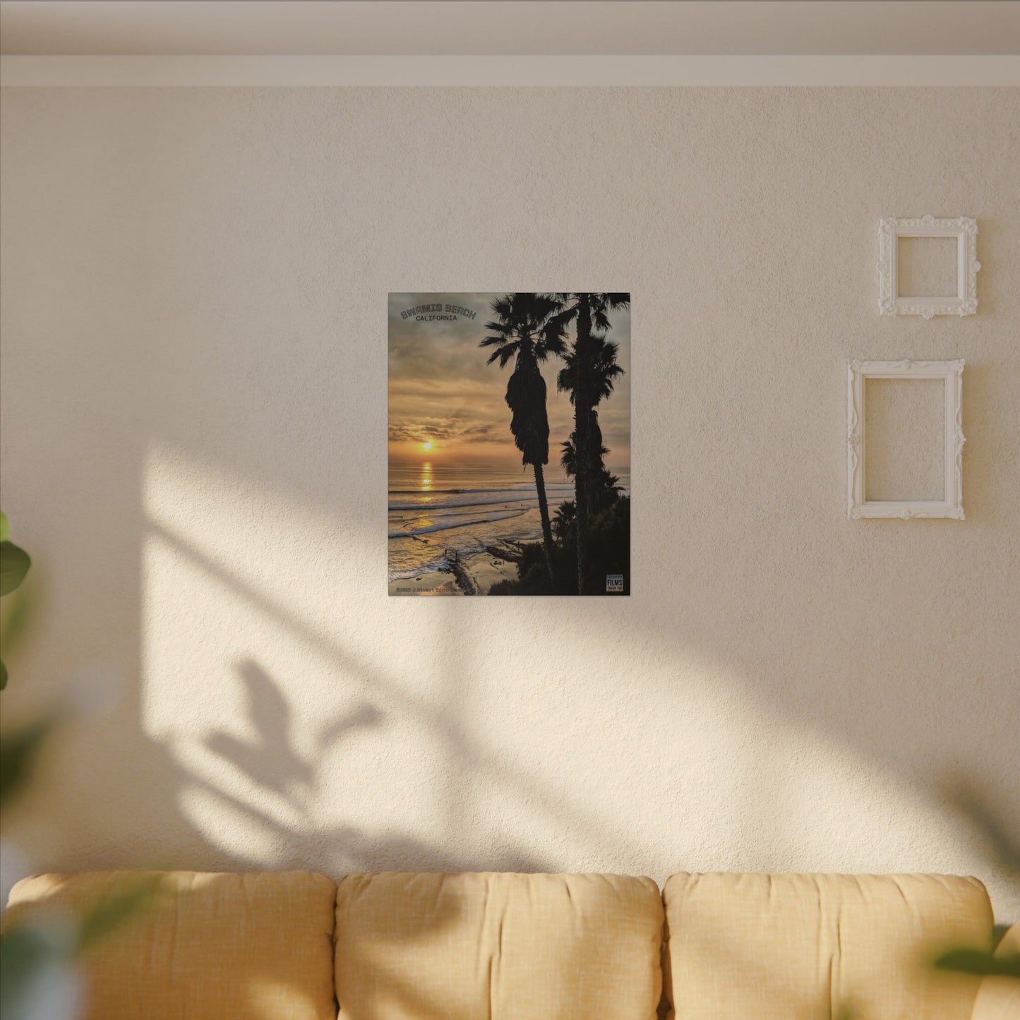 Swamis Vibe Encinitas California JSE Photograph #259 Swamis Winter Sunset Canvas Wall Art, Coastal Home Decor, Beach Vibes, Room Aesthetic, California Sunset, Gift for Ocean Lovers