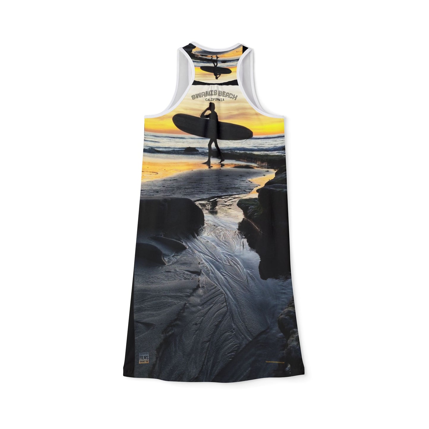 Swamis Vibe JSE Cali Designs AOP Racerback Sports Dress Swami's Vibe Surf Park Collection - Surfers Tiki Sunset #306