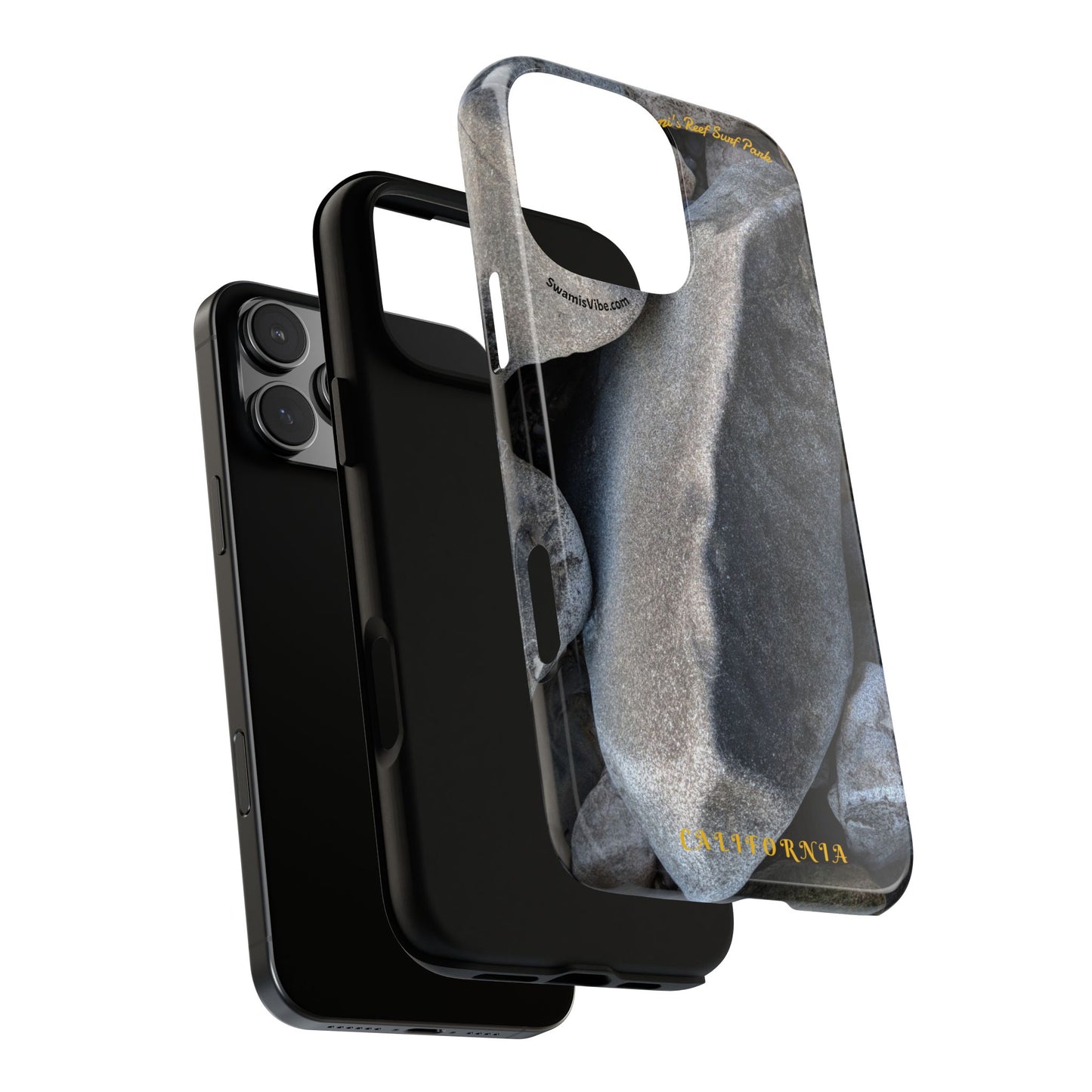 Swamis Vibe Encinitas California JSE Phone Case Designs #3. Swamis Beach Melted Rocks Durable Phone Case with Rock Design, Tough Cases for Outdoorsy Souls, Unique Gift for Nature Lovers, Perfect for Hiking and Adventure