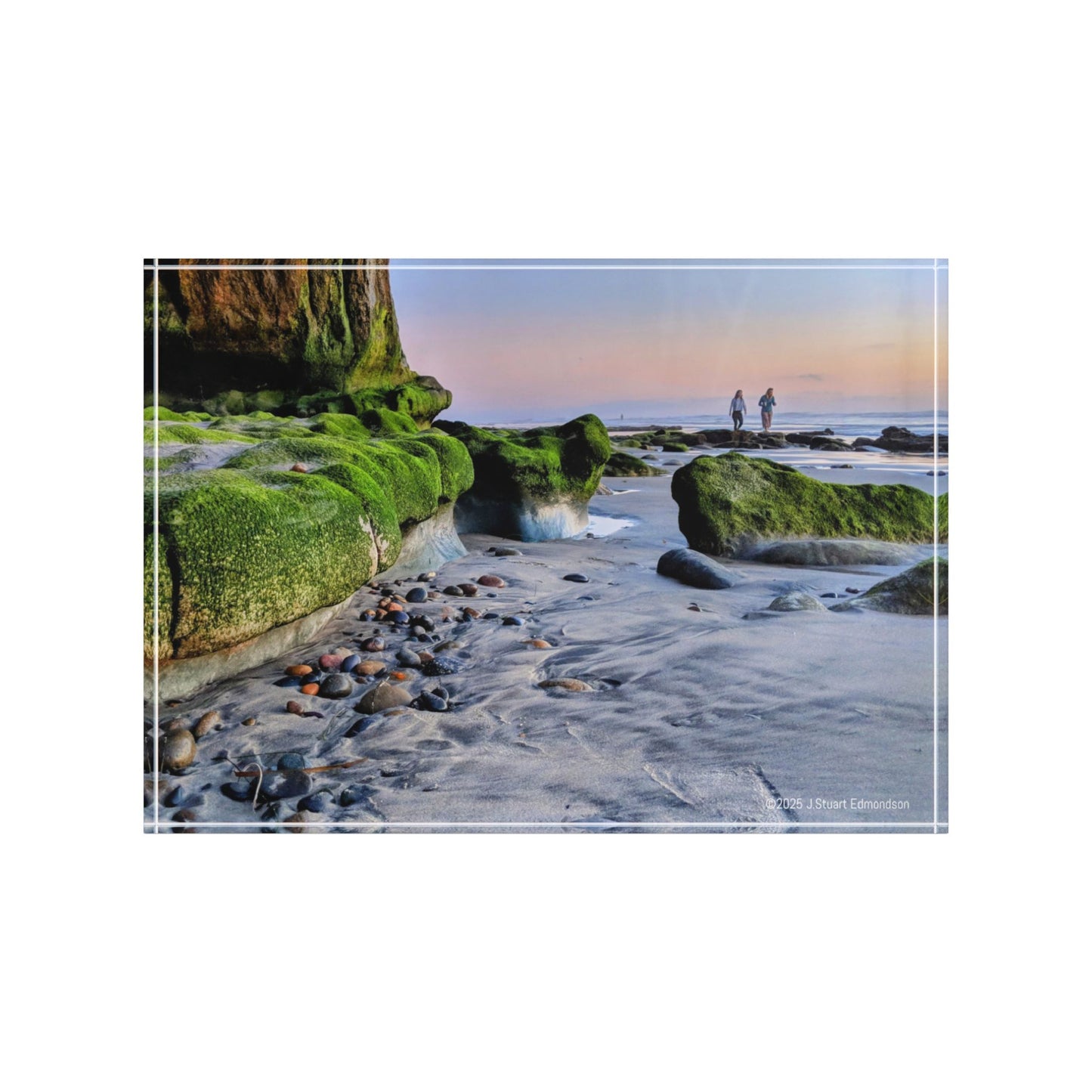 Swamis Vibe Surf and Sunsets Low Tide Shoreline #1. Scenic Photo Block Display, Beach Decor, Nature Photography Gift, Home Icebreaker, Personalized Wall Art
