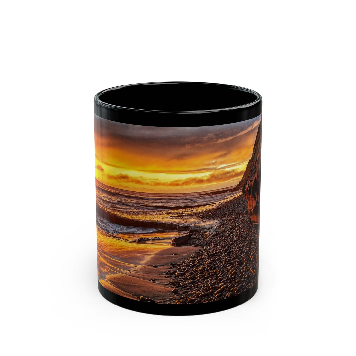 Swamis Vibe Encinitas California JSE Designs #10. Xcorps Films Swamis Sunset Vibe Ceramic Mug Black Sunset Beach Mug - Perfect for Coffee Lovers, Beach House Decor, Nature Gifts, Travel Mementos, Relaxing Vibes