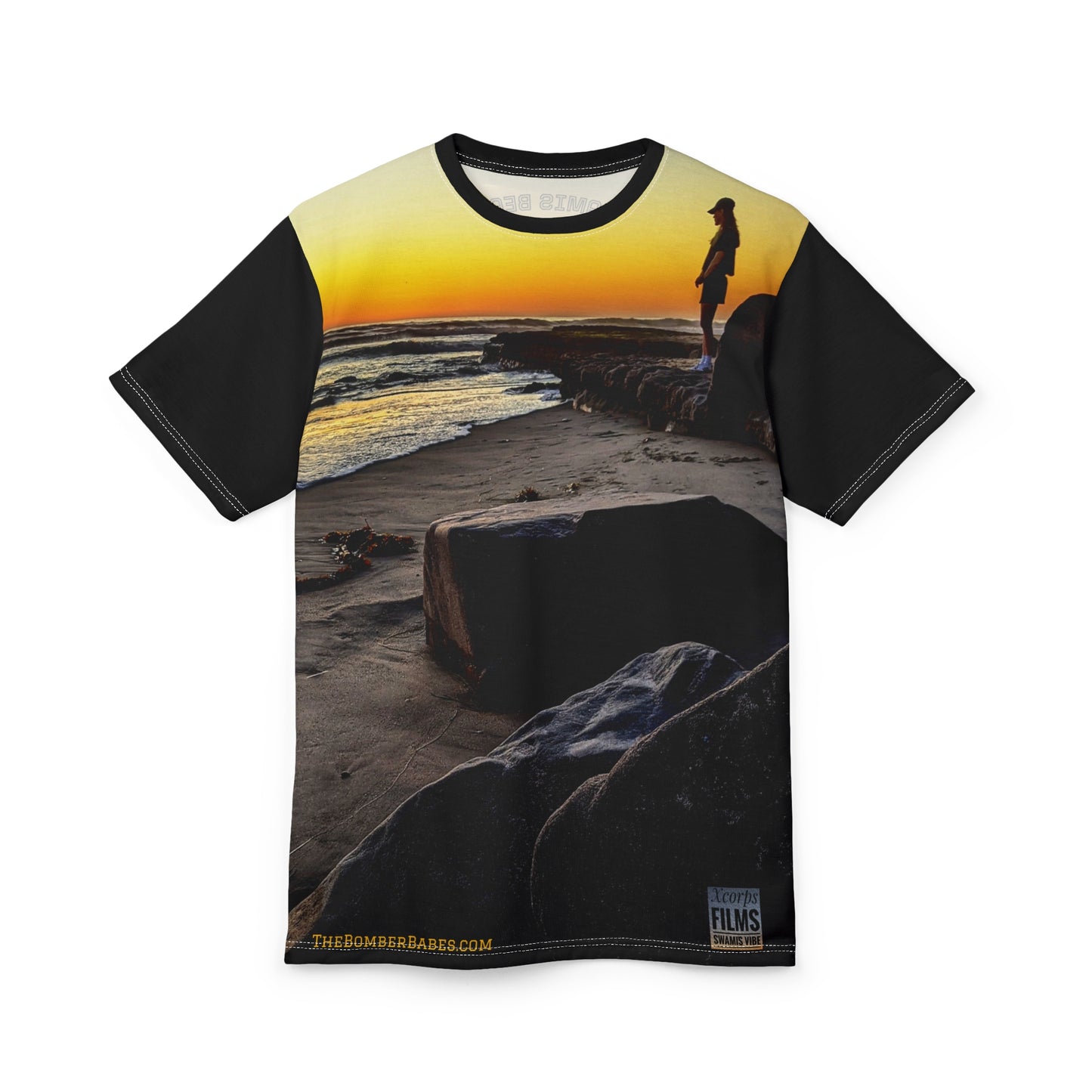 Swamis Vibe Encinitas California JSE Designs #5. Sunset Silhouettes Unisex Tee, Beach Lovers T-Shirt, Nature-Inspired Apparel, Vacation Wear, Outdoor Adventures Clothing