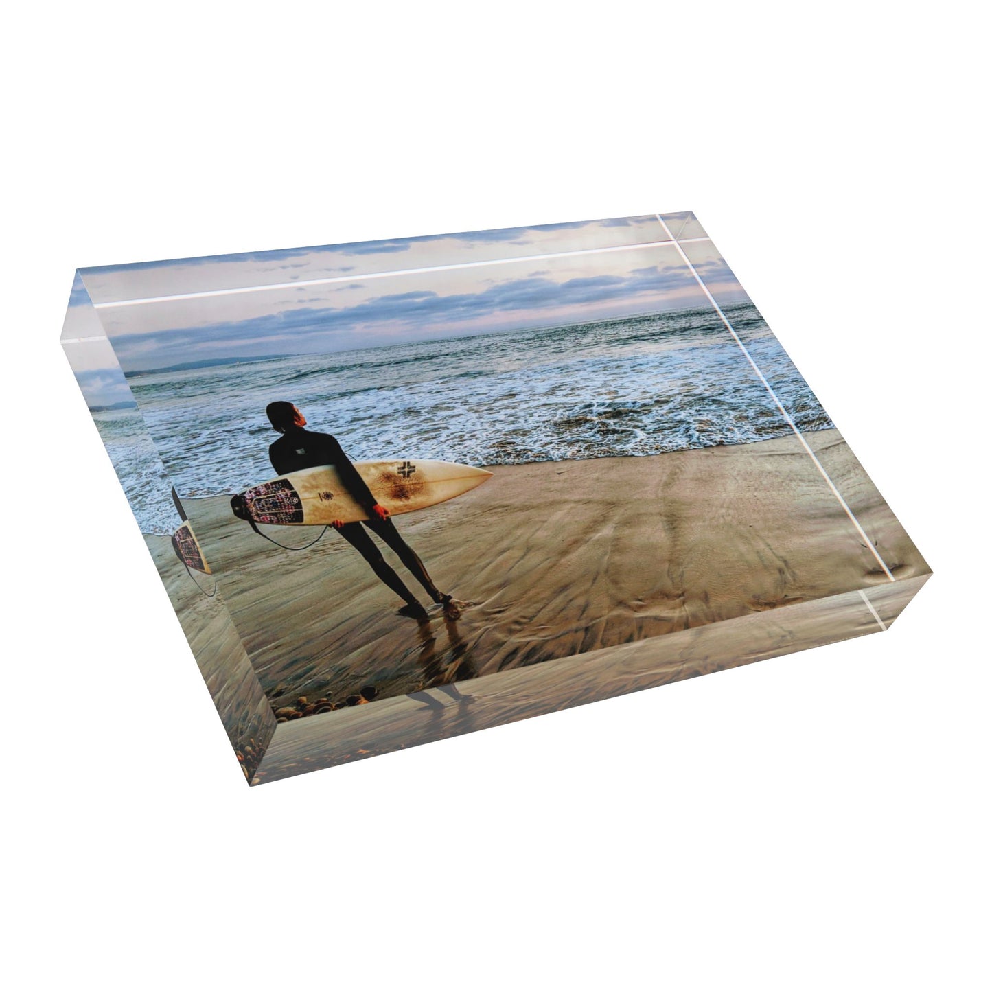 Swamis Vibe Surf and Sunsets 3D Photo Blocks Surfer on the Beach #1213 Surfing Photo Block | Coastal Home Decor | Beach Lover Gift, Picture Frame, Wall Art, Surfer Decor, Coastal Vibe
