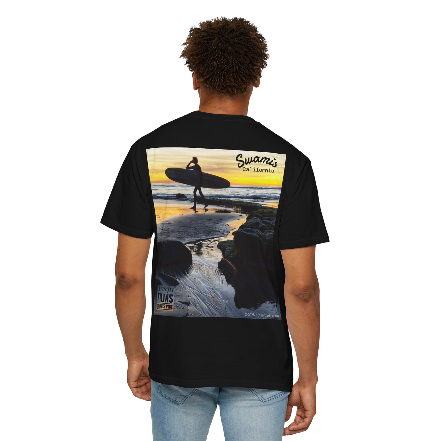 Swamis Vibe JSE Designs unisex garment-dyed t-shirt #151 Swamis Surf Park California Surfing T-Shirt, Beach Vibes Tee, Garment-Dyed Apparel, Unisex Summer Shirt, Gift for Surfers