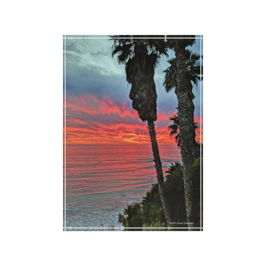 Swamis Vibe Surf and Sunsets Swamis Palm Tree Sunset #8. Sunset Palm Photo Block | Tropical Home Decor, Beach Wall Art, Gift for Nature Lovers, Photo Display, Summer Vibe