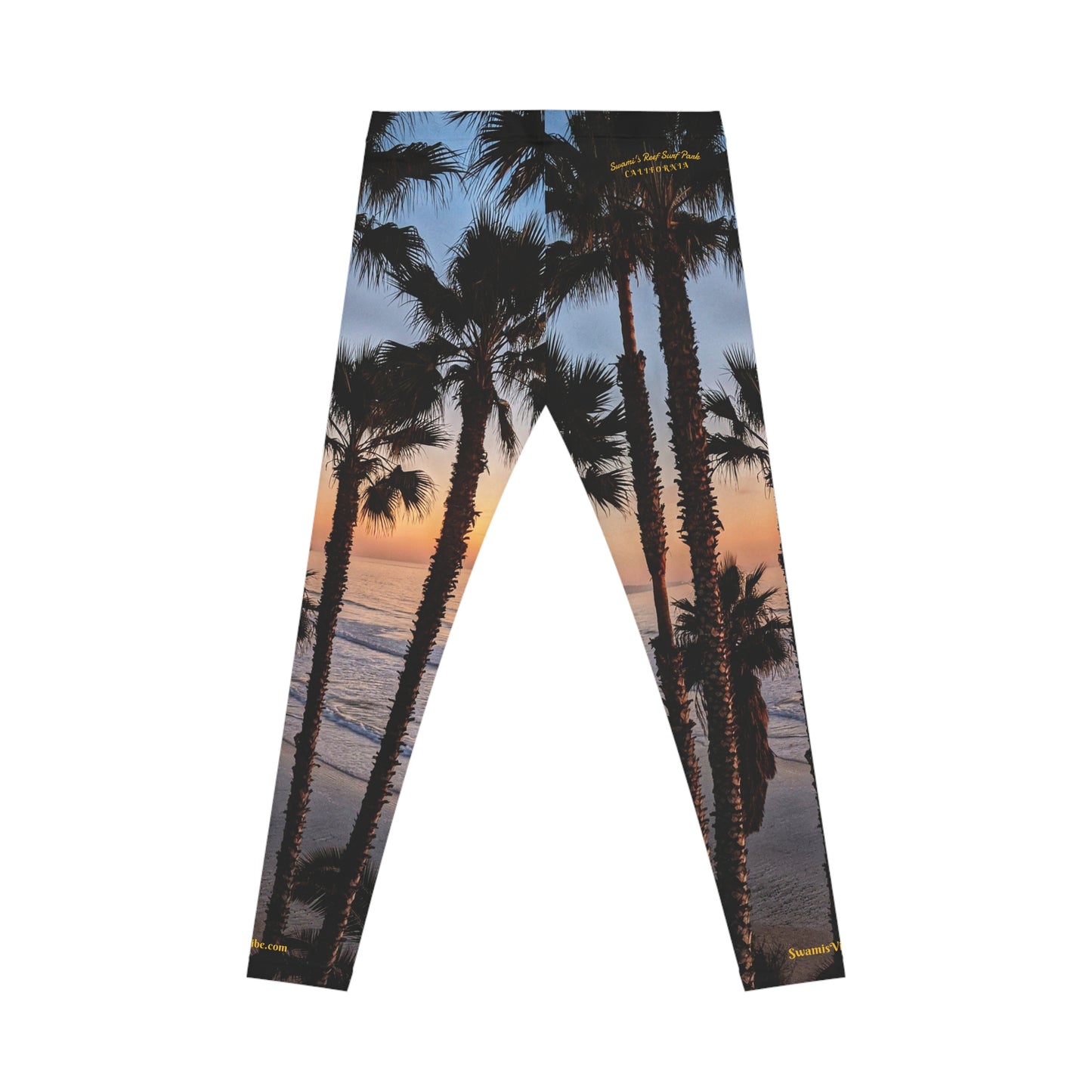 Swamis Vibe Encinitas California JSE Designs Palm Tree Leggings #1 Leggings Swamis Vibe Beach Sunset Surfing Women's Casual
