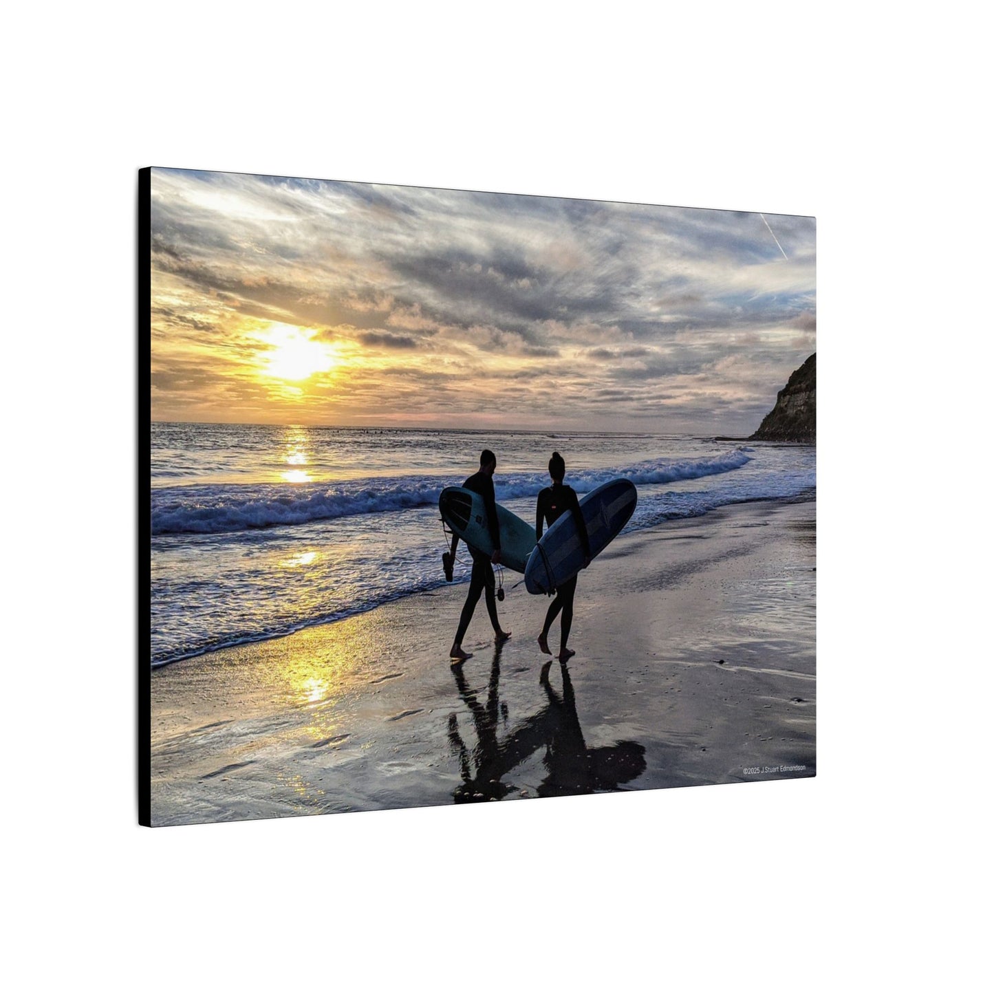 Swamis Vibe Encinitas California JSE Photograph #431 Swamis Silver Sunset Surfers Sunset Surfing Canvas Wall Art | Beach Decor, Ocean Sunset, Surfing Artwork, Home Decor, Gift for Surfers
