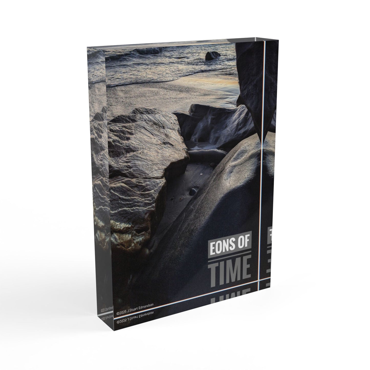 Swamis Vibe Surf and Sunsets SWAMIS VIBE Photo Block #55 Eons Of Time, Black and White, Decorative Desk Decor, Unique Wall Art, Nature Photography, Gift for Home Decor Lovers