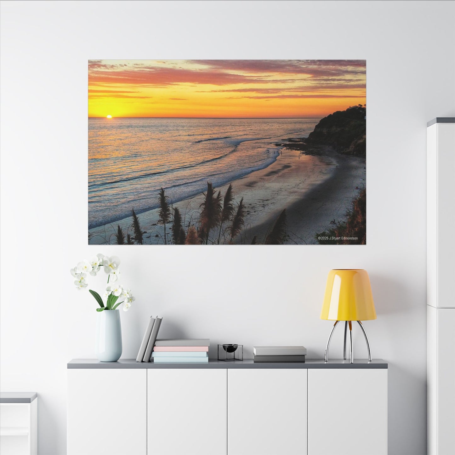 Swamis Vibe Encinitas California JSE Photograph #529 Swamis Point Sunset Surfing Wall Art, Stretched Canvas Print, Coastal Decor, Beach House Artwork, Swamis Sunset Scene, Nautical Gift