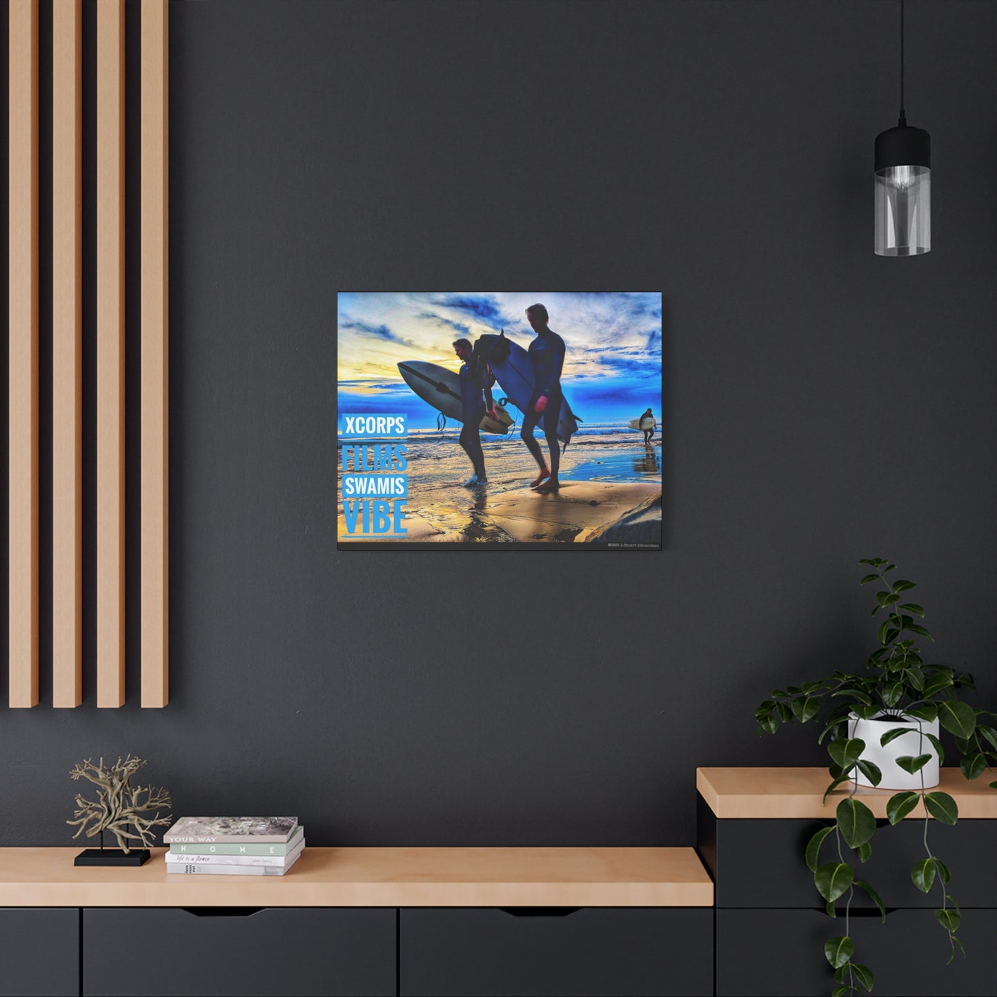 Swamis Vibe Encinitas California JSE Photograph #341 Blue Sunset Surfers Surfing Vibe Canvas Art, Beach Decor, Coastal Wall Art, Surfer Home Decor, Ocean Inspired Art, Summer Aesthetic