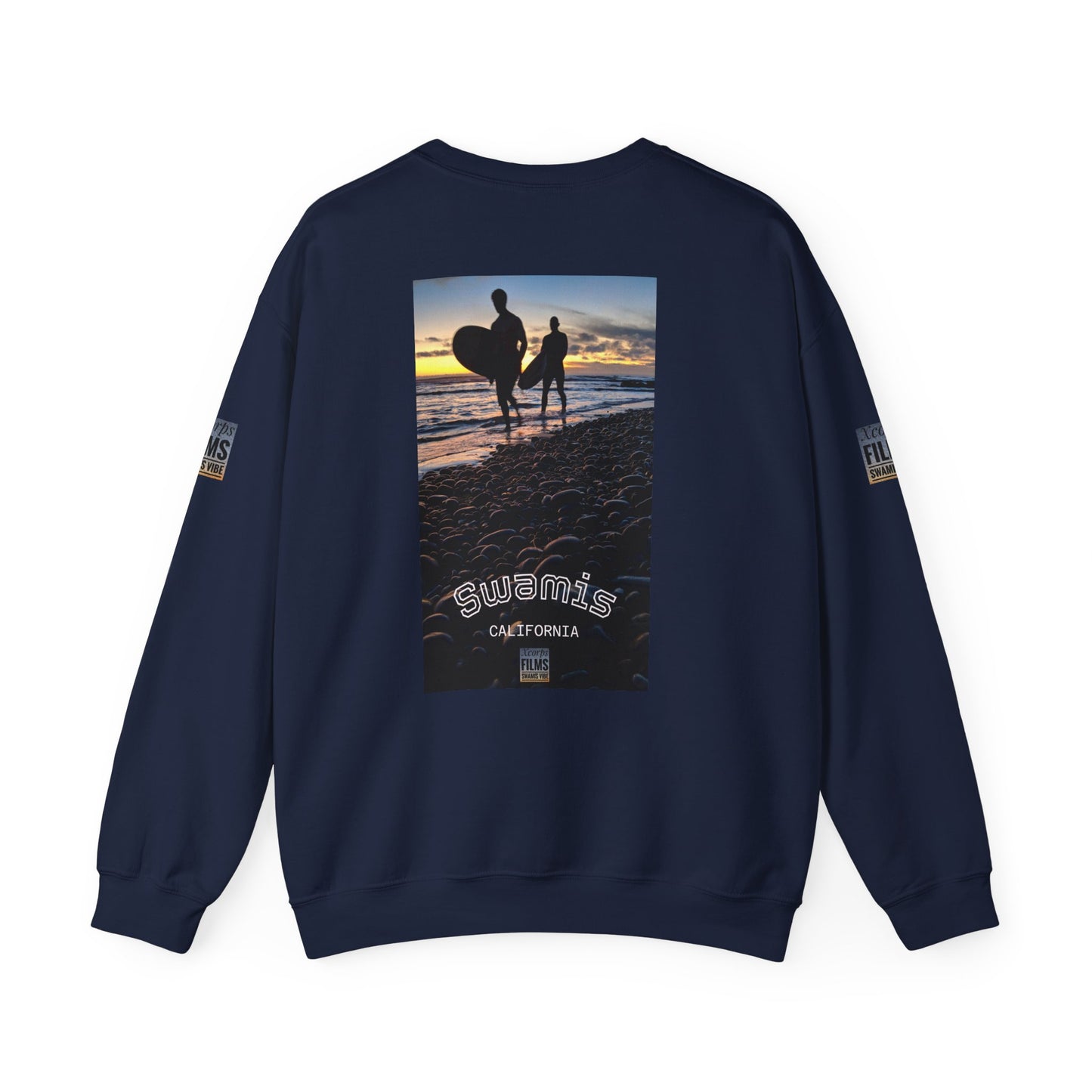 Palm Tree Surf Crewneck Sweatshirt - California Surfing Sunset JSE Surf Photo Designs #12525