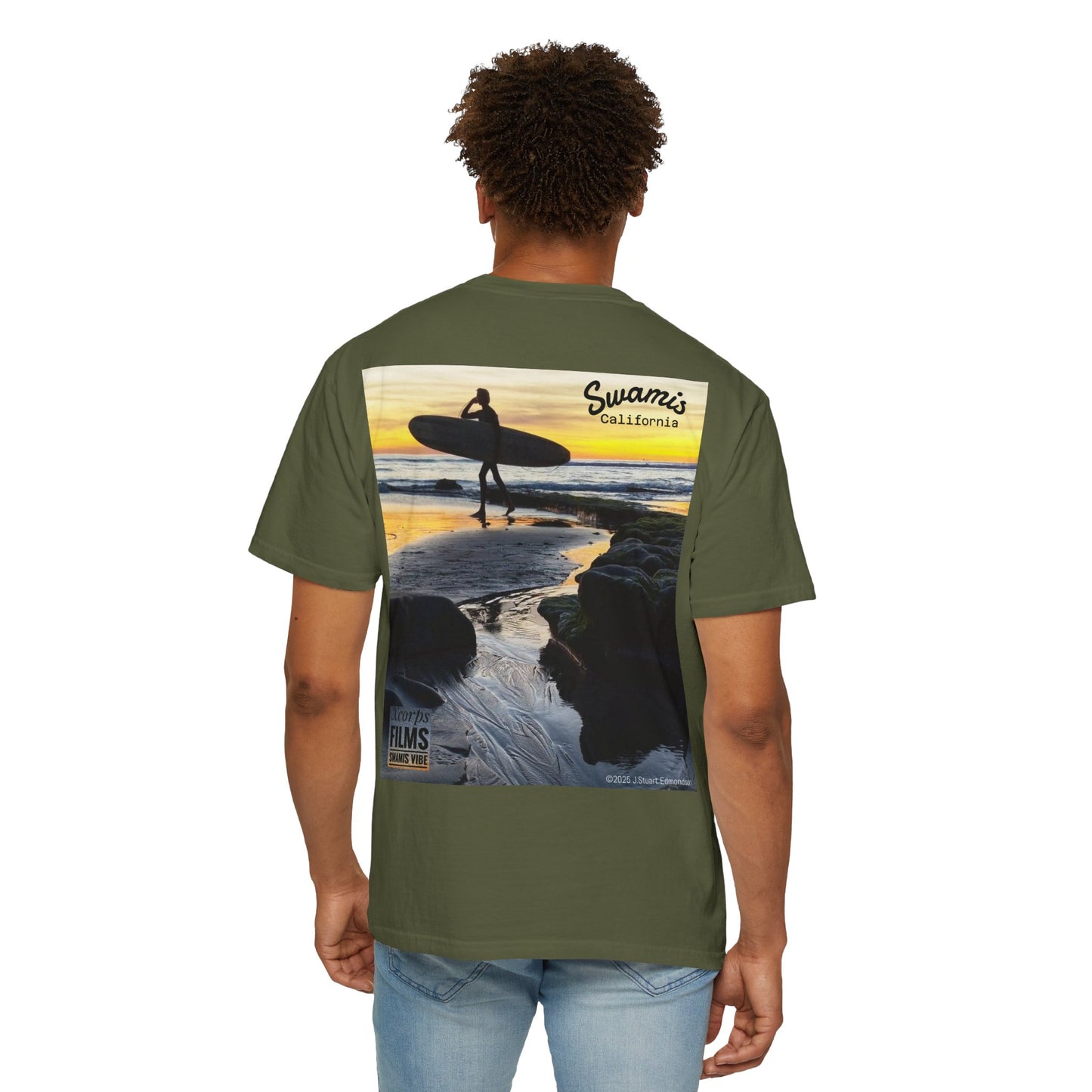 Swamis Vibe JSE Designs unisex garment-dyed t-shirt #151 Swamis Surf Park California Surfing T-Shirt, Beach Vibes Tee, Garment-Dyed Apparel, Unisex Summer Shirt, Gift for Surfers