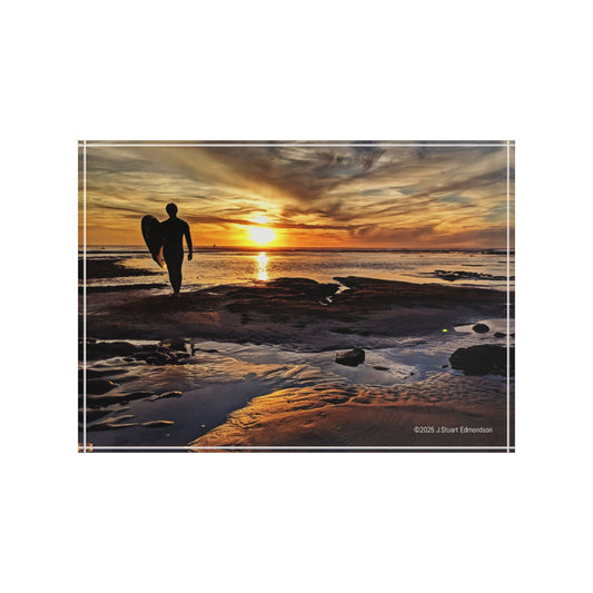 Sunset Surf Photo Block | Decorative Art Piece, Home Decor, Gift for Him, Personalized Wall Art, Beach Lover