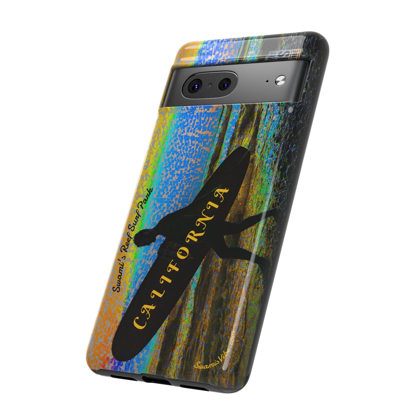 Swamis Vibe Encinitas California JSE Phone Case Designs #1 Swamis Beach Vibe California Surf Phone Case, Tropical Vibes, Ideal for Beach Lovers, Unique Gift for Summer, Vacation Accessories, Trendy Style