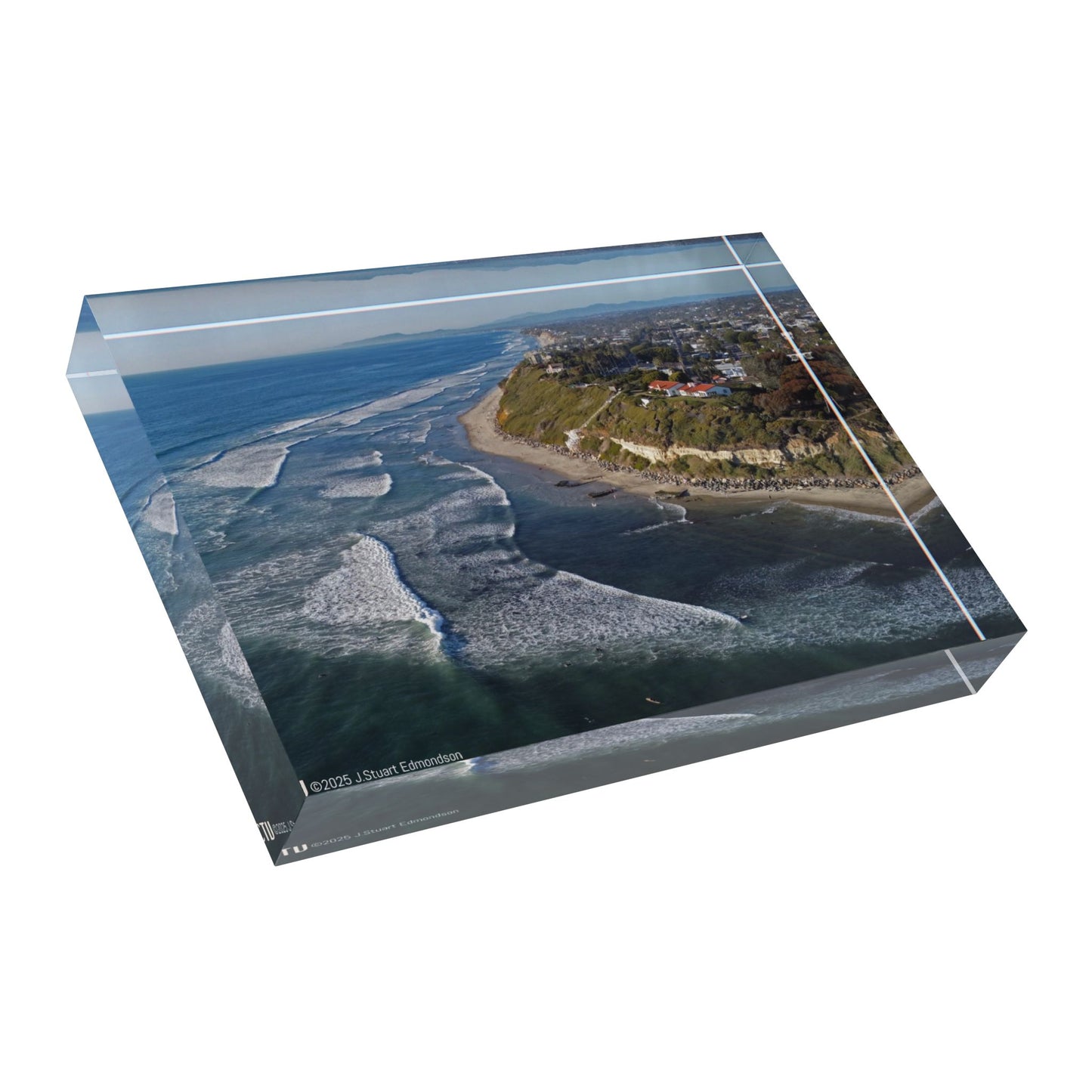 Swamis Vibe Surf and Sunsets Photo Series Flying Over Swamis #1. Photo Block - Beach Memories, Home Decor, Photo Gift,