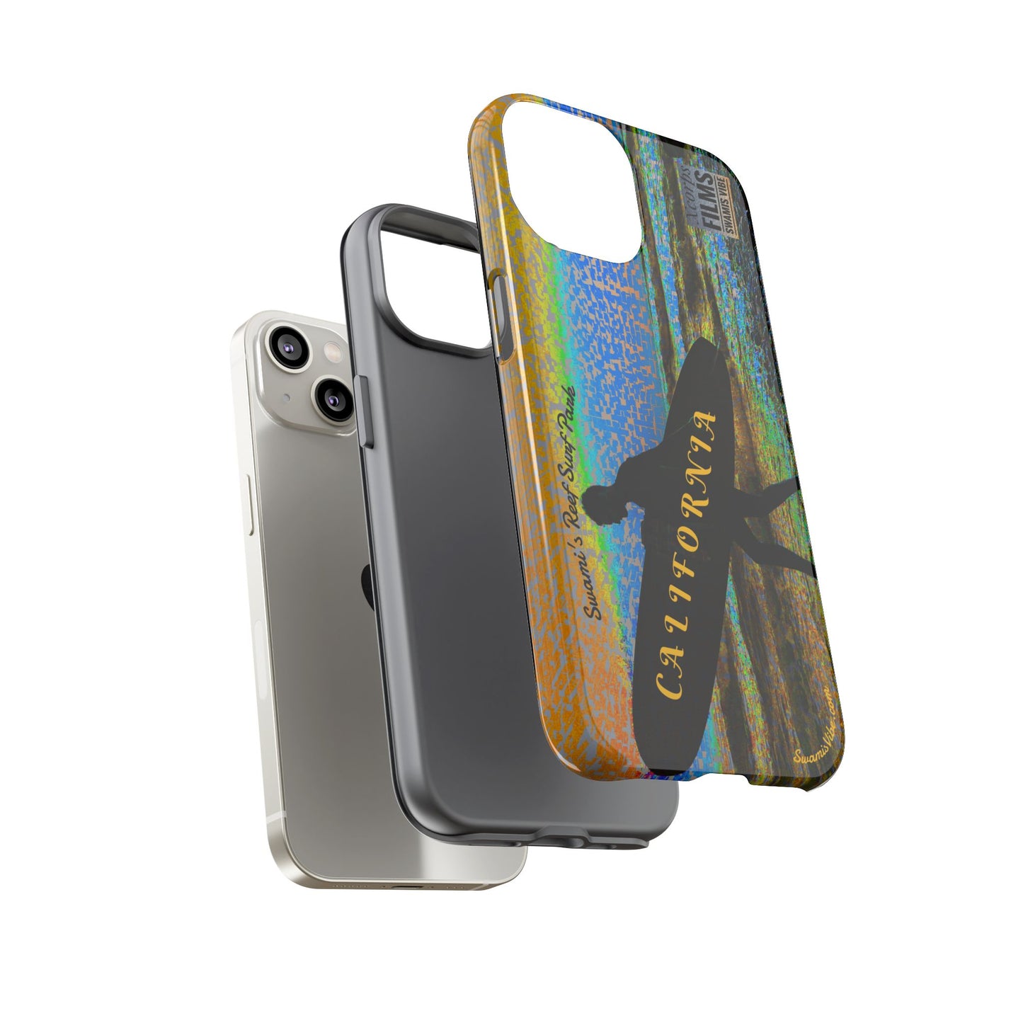 Swamis Vibe Encinitas California JSE Phone Case Designs #1 Swamis Beach Vibe California Surf Phone Case, Tropical Vibes, Ideal for Beach Lovers, Unique Gift for Summer, Vacation Accessories, Trendy Style