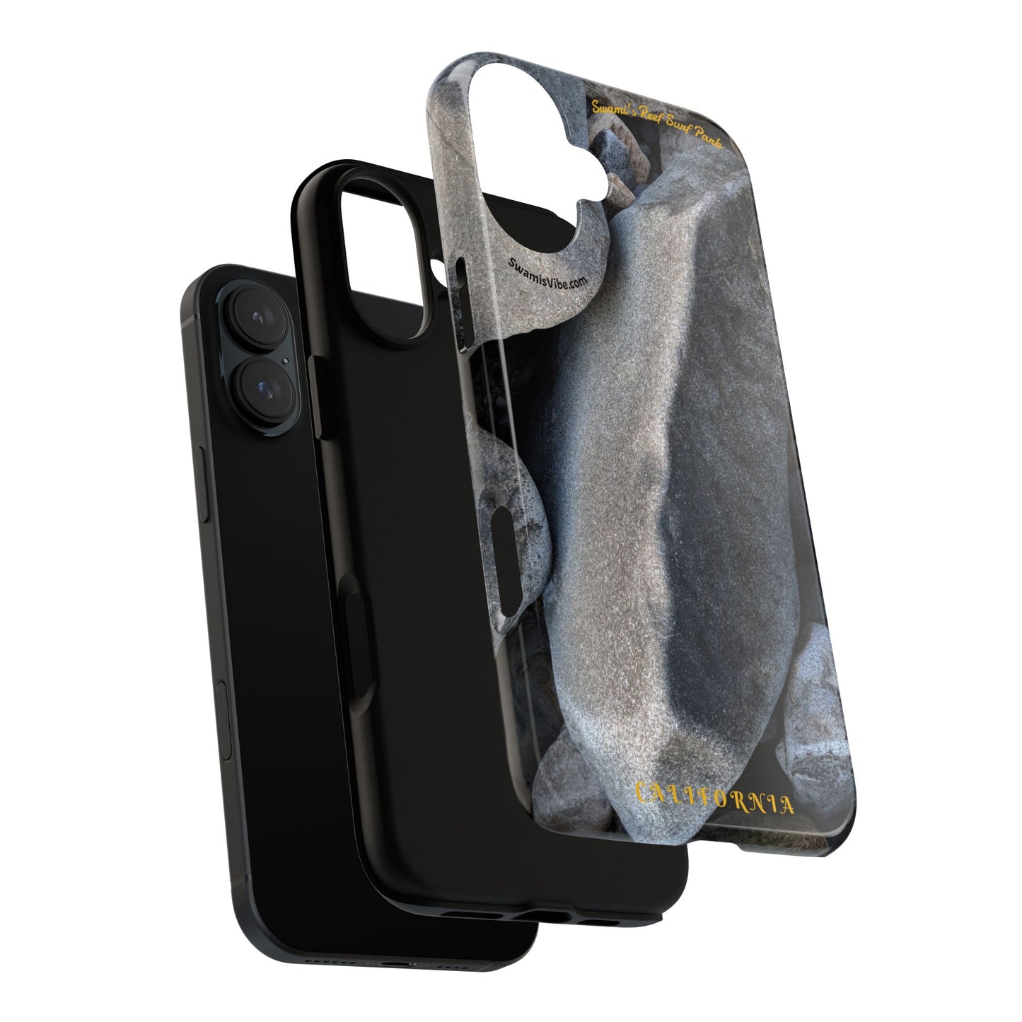Swamis Vibe Encinitas California JSE Phone Case Designs #3. Swamis Beach Melted Rocks Durable Phone Case with Rock Design, Tough Cases for Outdoorsy Souls, Unique Gift for Nature Lovers, Perfect for Hiking and Adventure