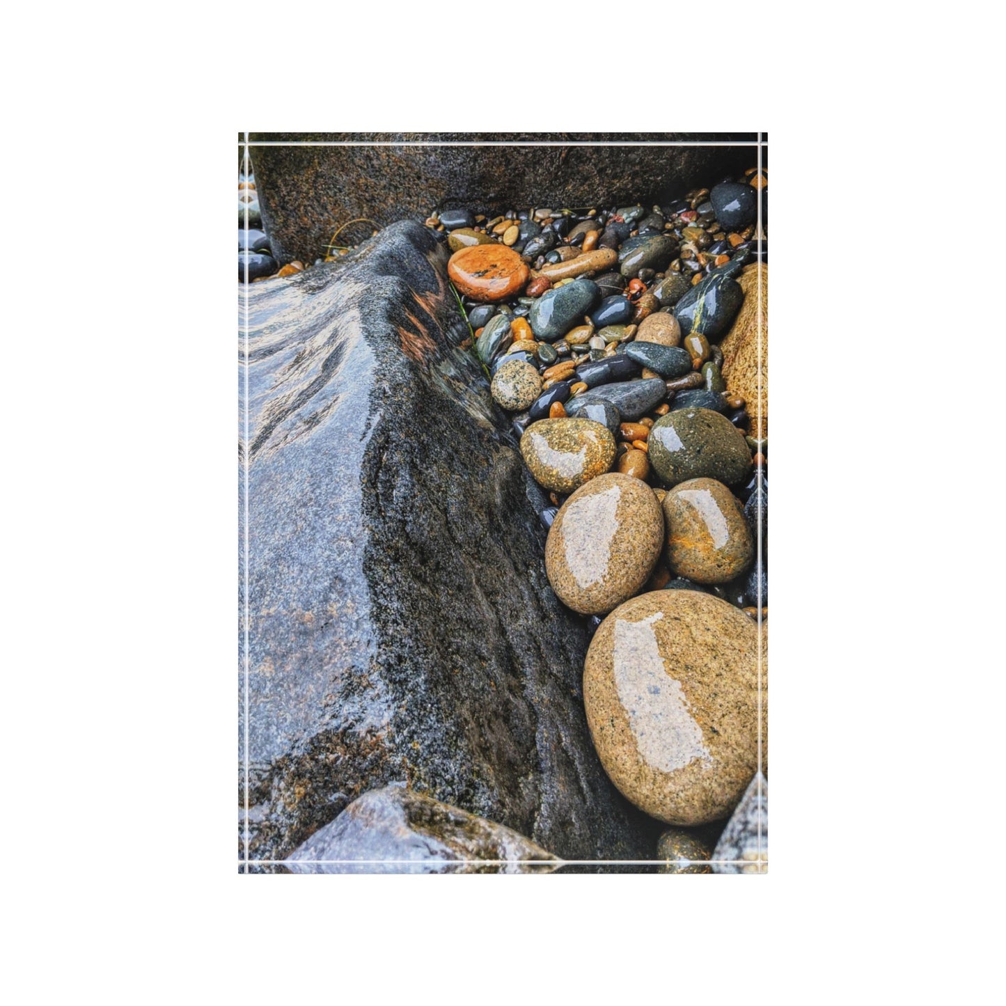 Swamis Vibe Surf and Sunsets Gallery Presents River Rocks and Melted Rocks 3D Photo Block Natural Stone - Custom Home Decor, Photography Display, Gift for Nature Lovers, Wall Art, Unique Keepsake