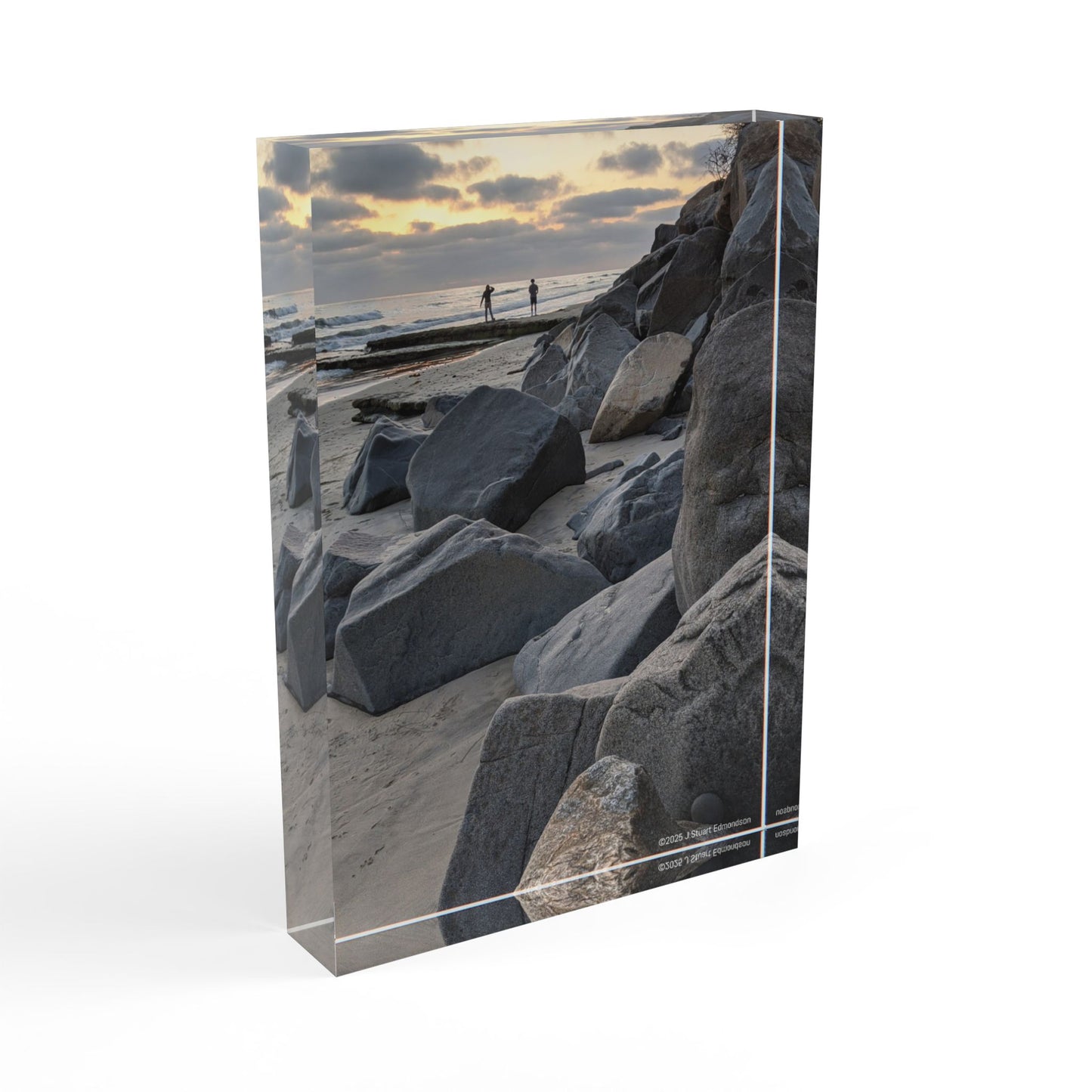 Swamis Vibe Surf and Sunsets Swamis Melted and Balanced Rocks Scene #344 Photo Block Print, Decorative Photo Display, Modern Desk Art, Customizable Gift, Home Decor Block