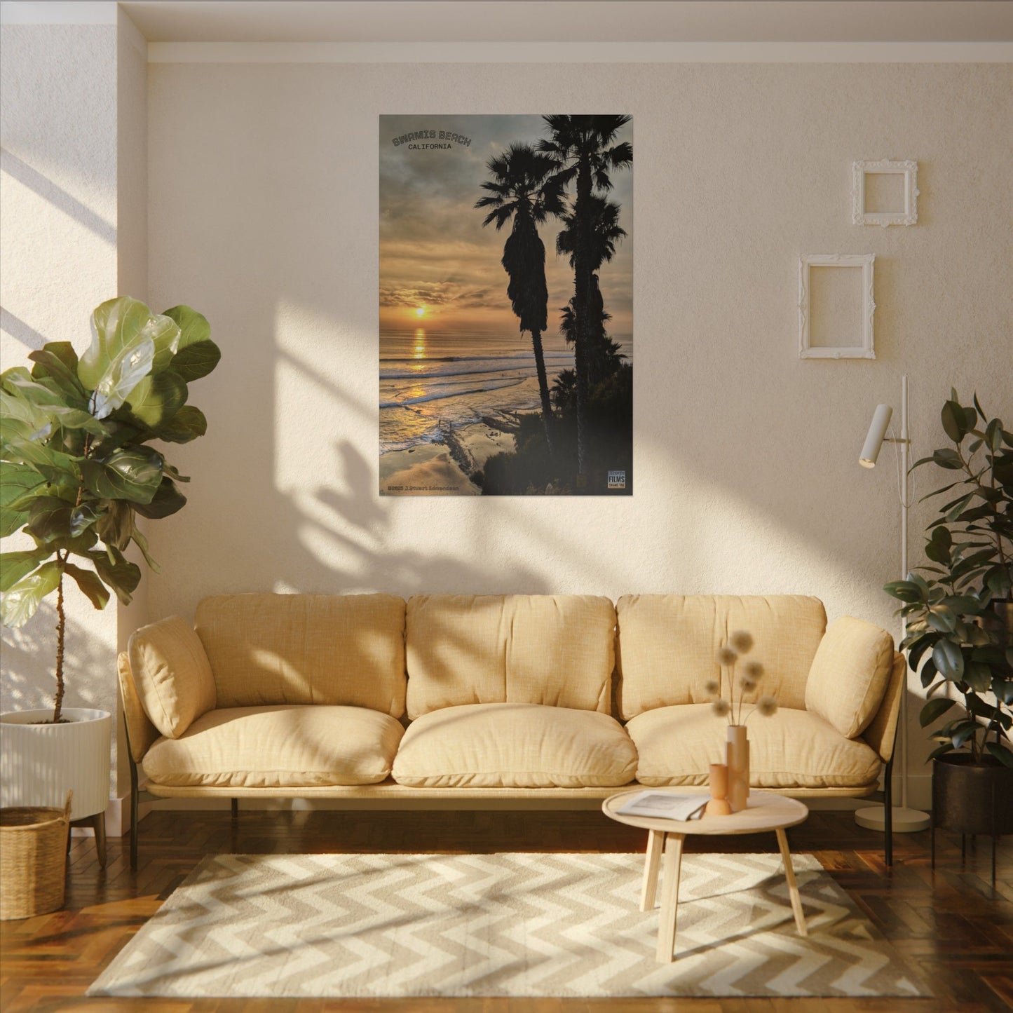 Swamis Vibe Encinitas California JSE Photograph #259 Swamis Winter Sunset Canvas Wall Art, Coastal Home Decor, Beach Vibes, Room Aesthetic, California Sunset, Gift for Ocean Lovers