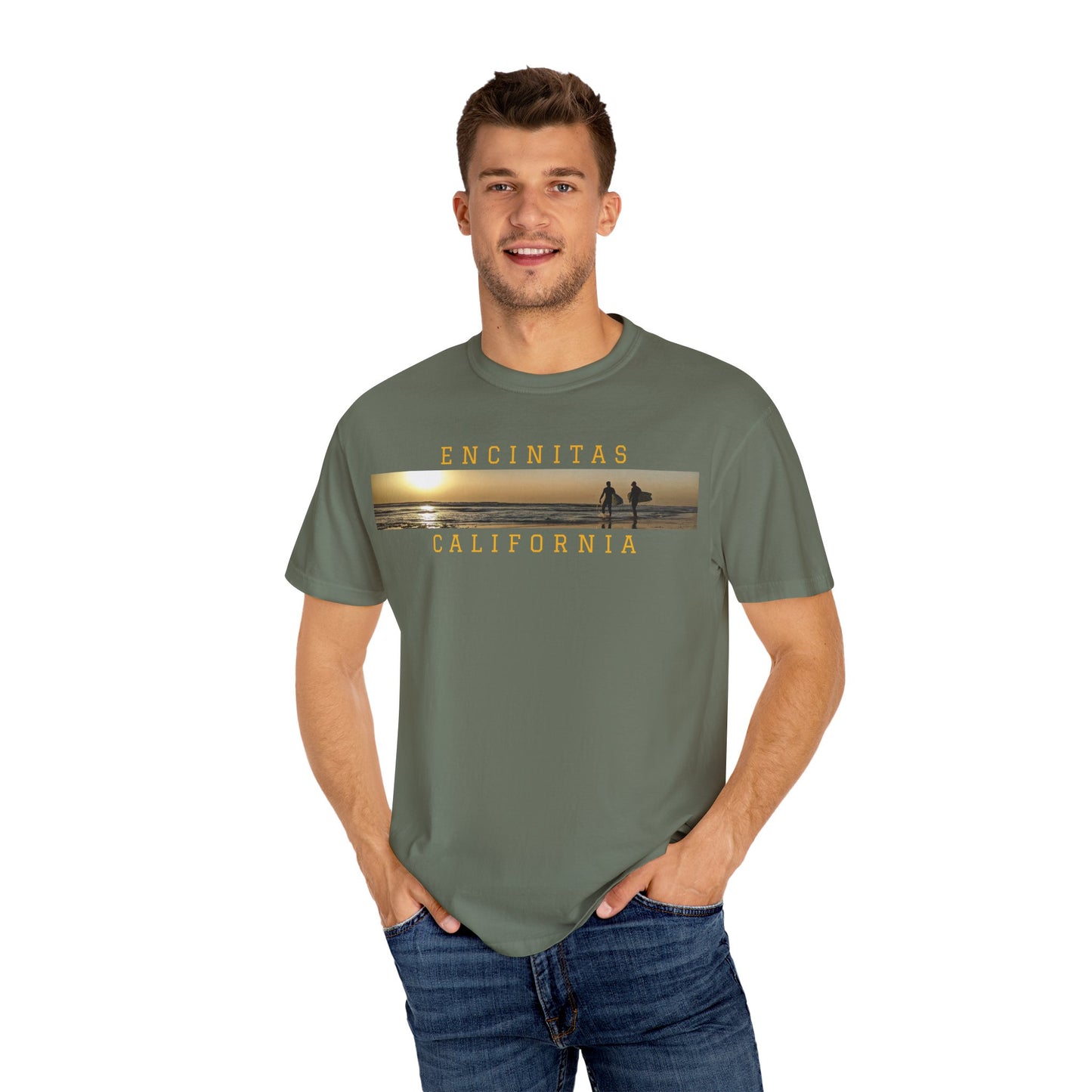 Swamis Vibe Encinitas California JSE Designs #517 Swamis Vibe Surf Film Unisex Tee Shirt, Summer Clothing, Gift for Surfers, Unisex Beach Tee, Casual Wear, Vacation Shirt, Encinitas Style