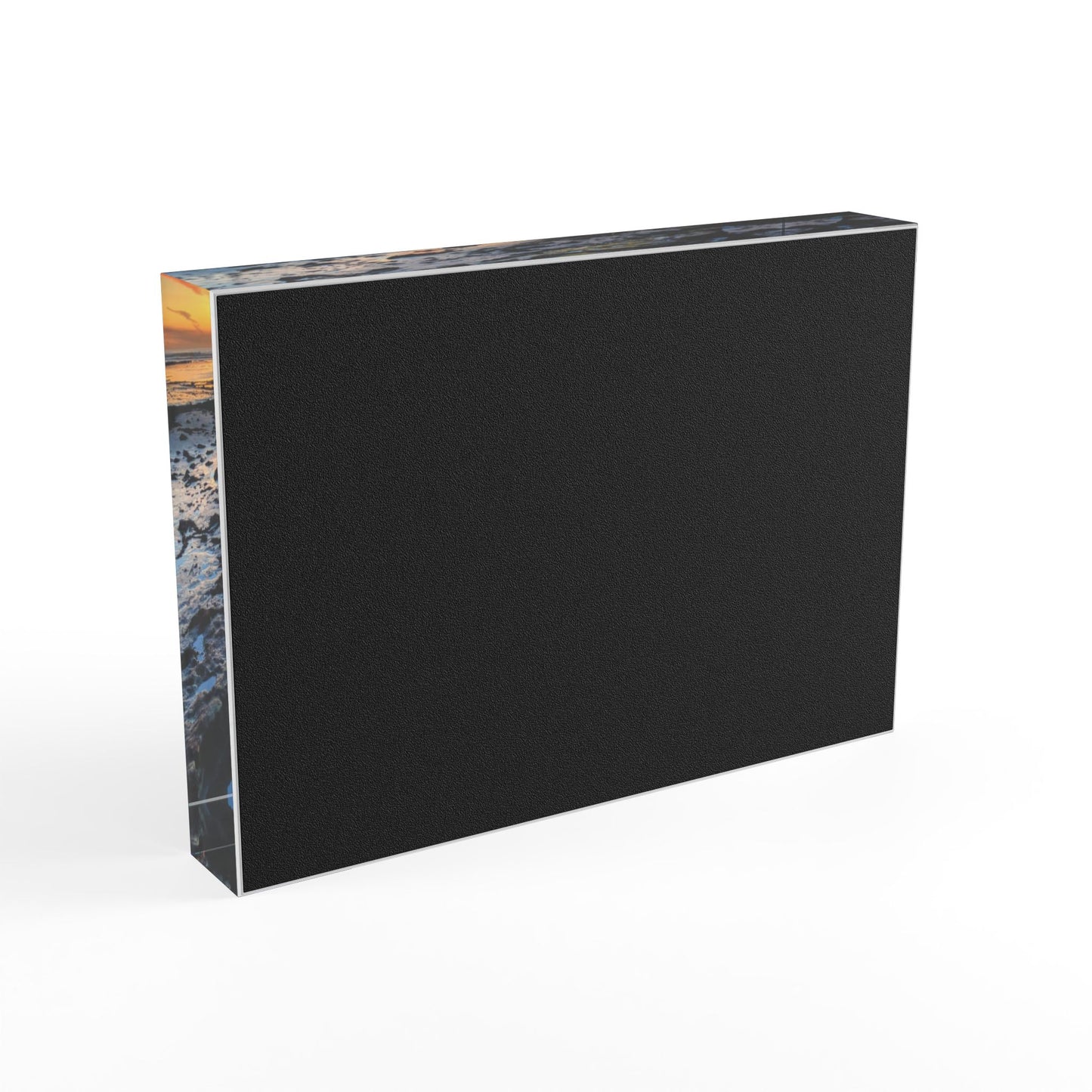 Swamis Vibe Surf and Sunsets Low Tide on Swamis Reef #325 Sunset Photo Block Display, Home Decor, Gift for Photographers, Beach Art, Personalized Gifts, Celebration Keepsake