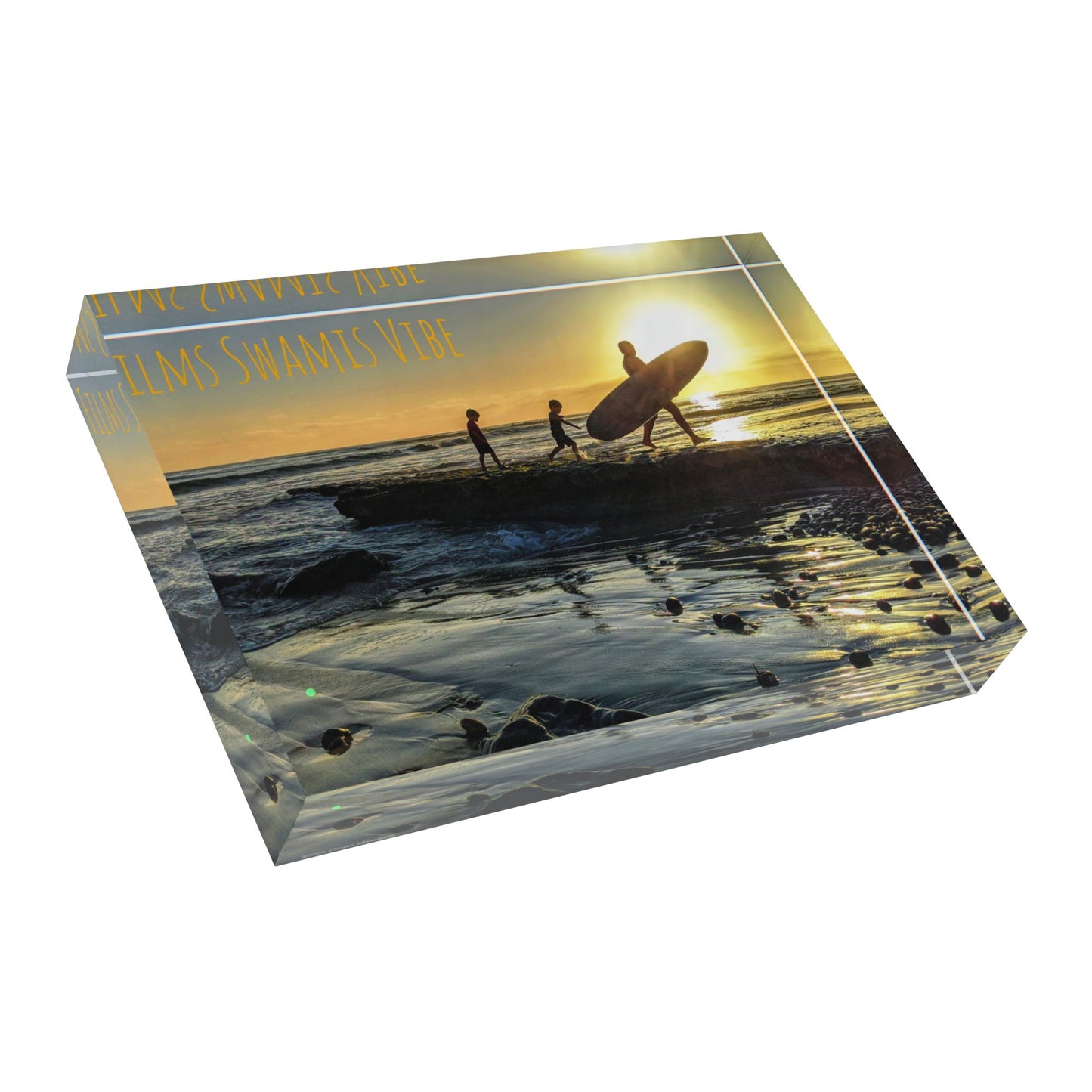 Swamis Vibe Surf and Sunsets 3D Photo Blocks Sunset Photo Block, Home Decor, Beach Vibes, Gift for Surfers, Coastal Wall Art